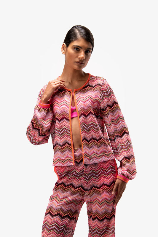 波浪紋印花輕薄夾克