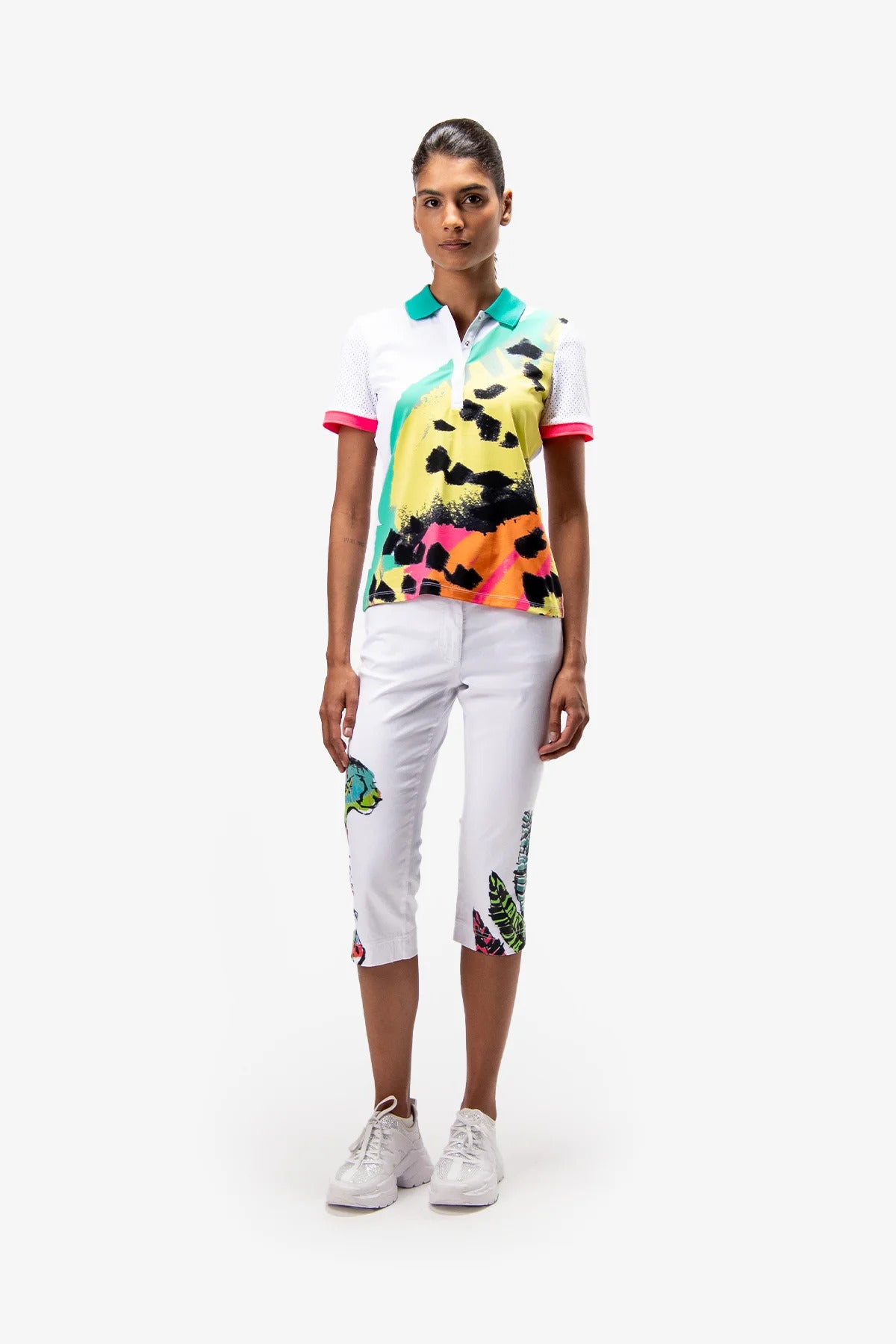 Polo Shirt with Abstract Print