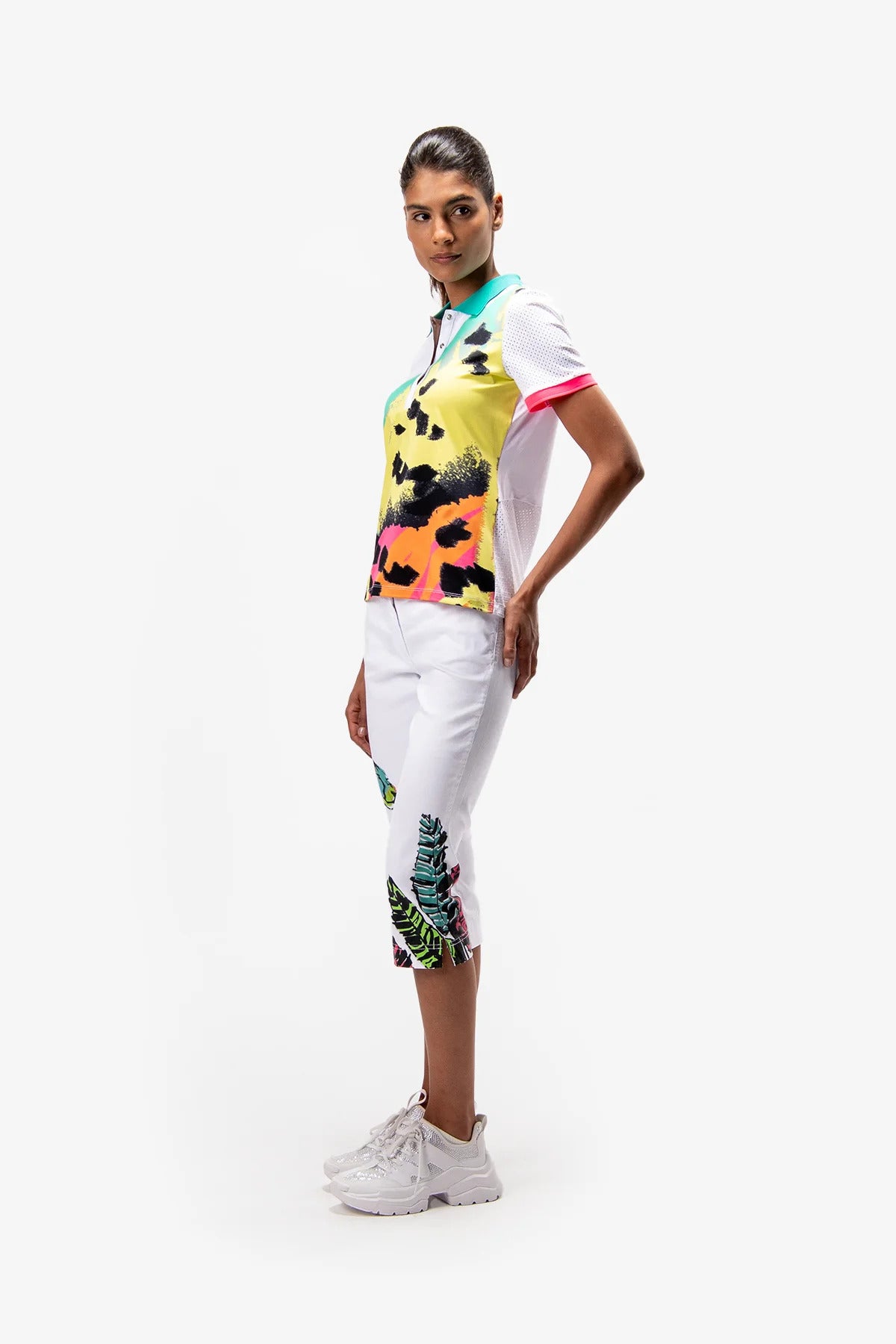 Polo Shirt with Abstract Print