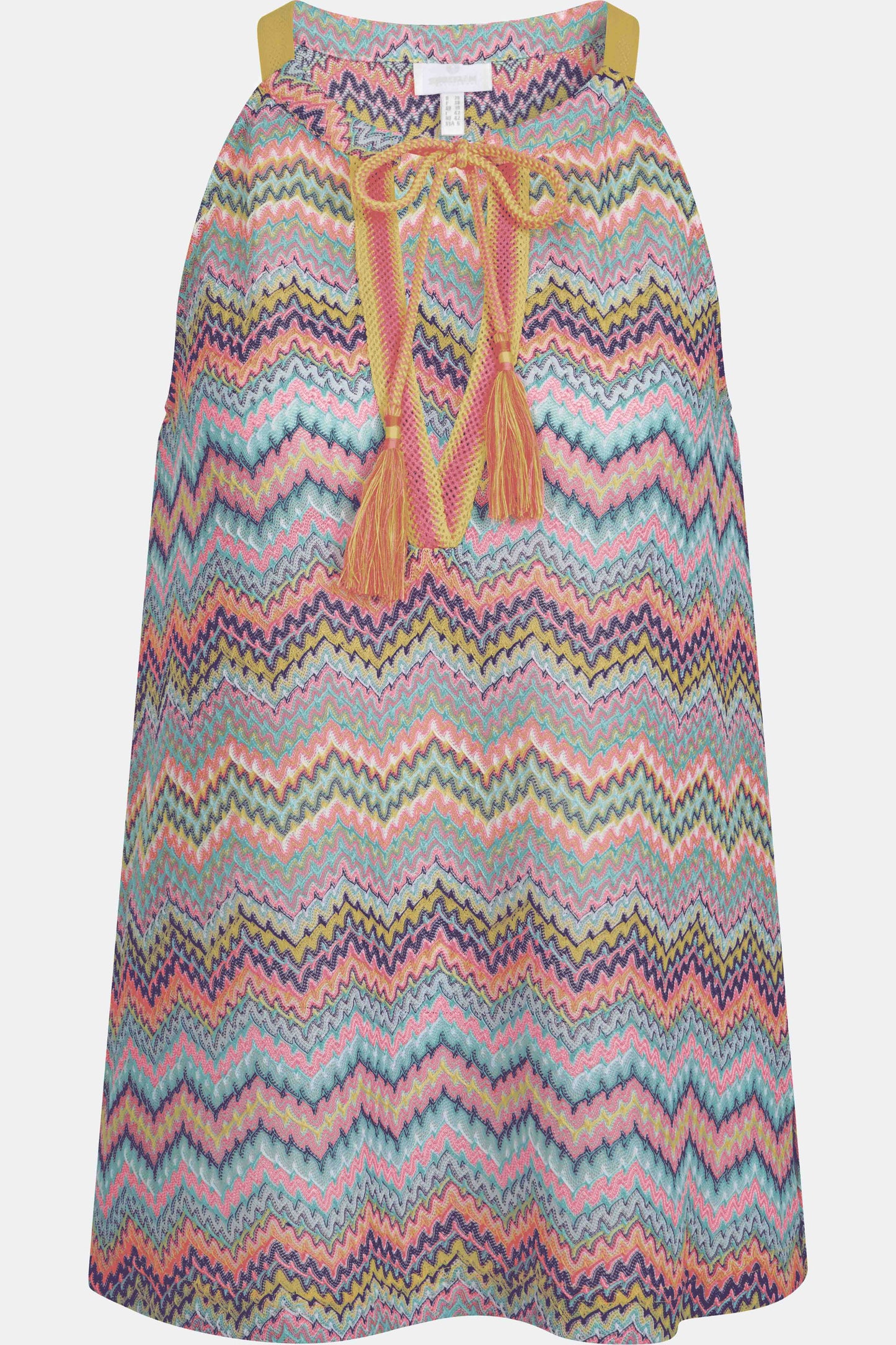 Sleeveless V-neck Shirt with Zigzag Pattern