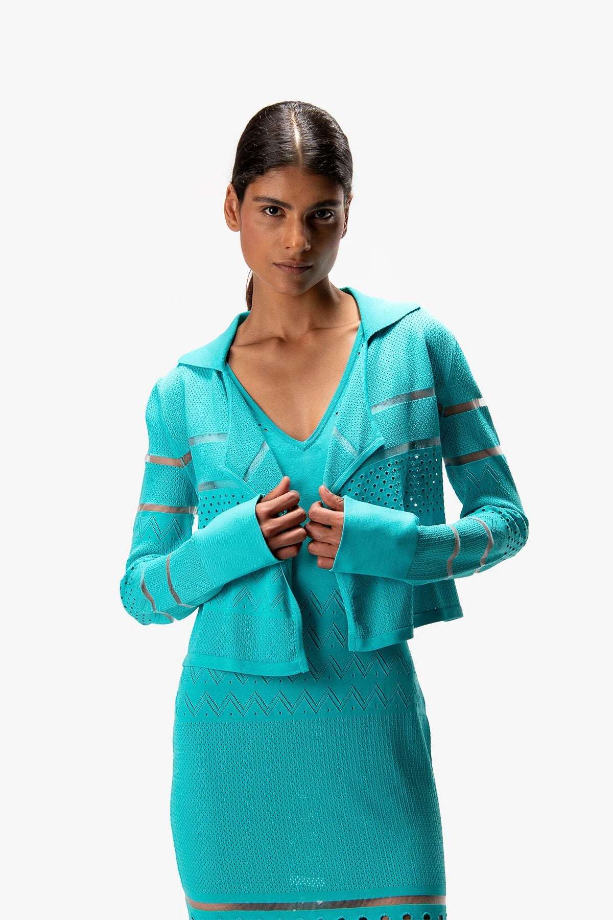 Cardigan with Lace Pattern