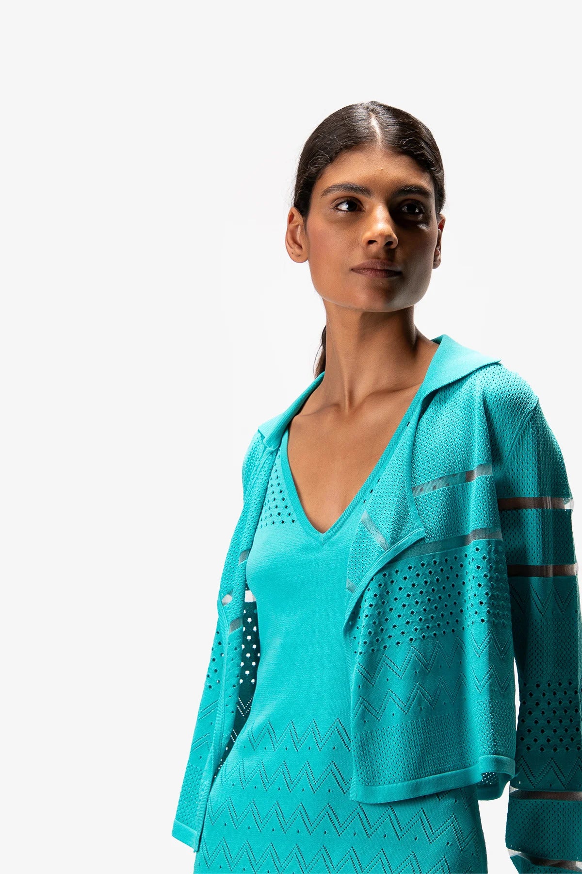 Cardigan with Lace Pattern