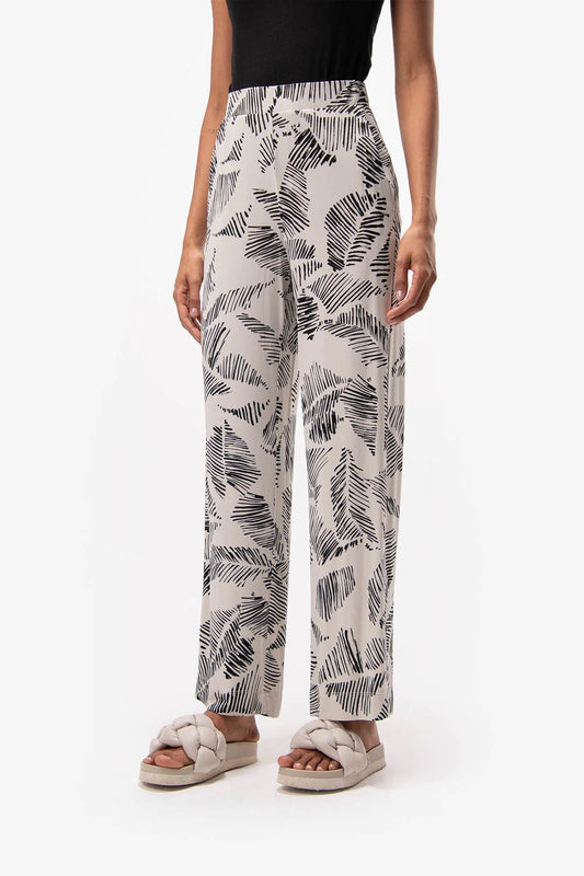 葉子印花闊腿褲