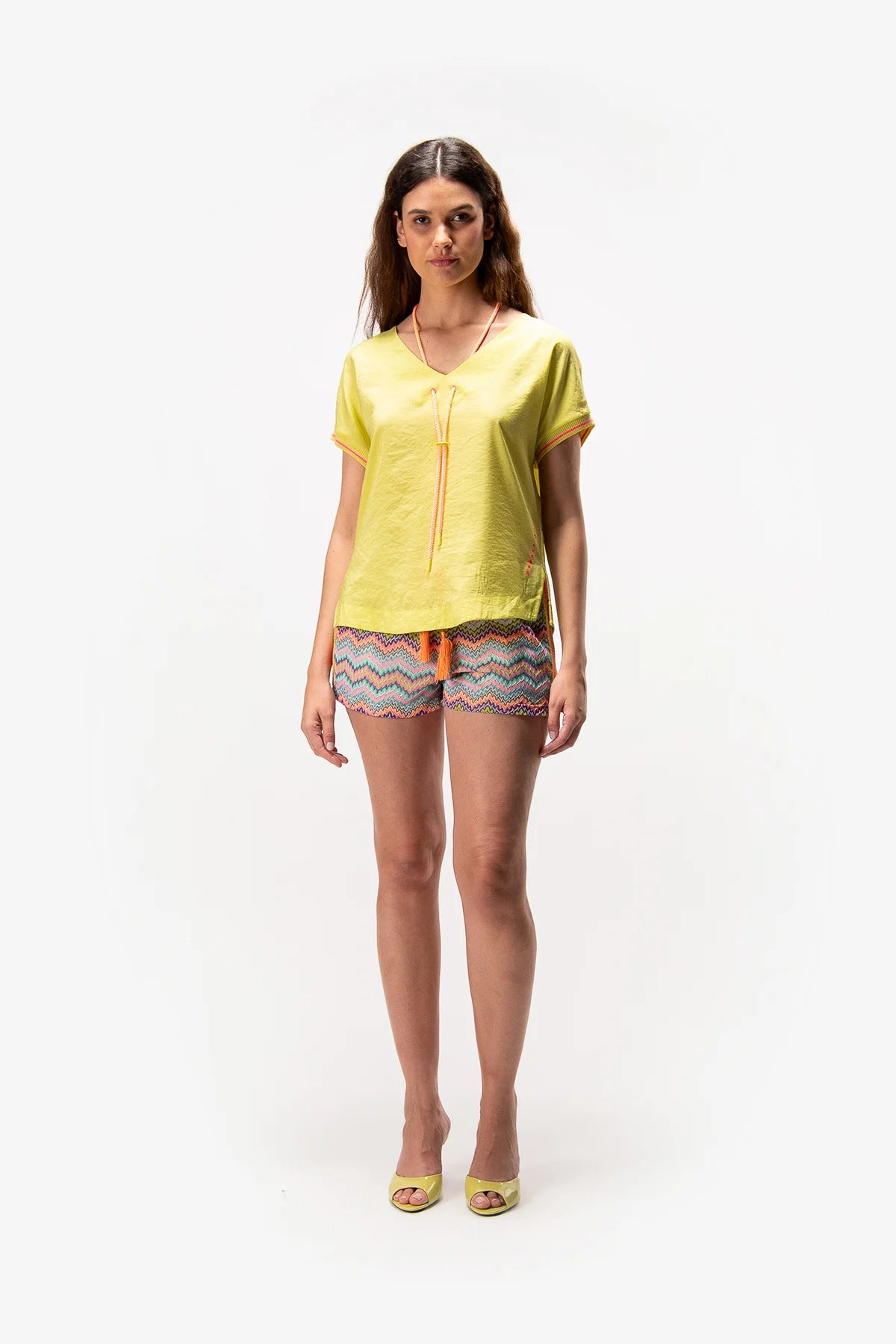Shorts with Zigzag Pattern