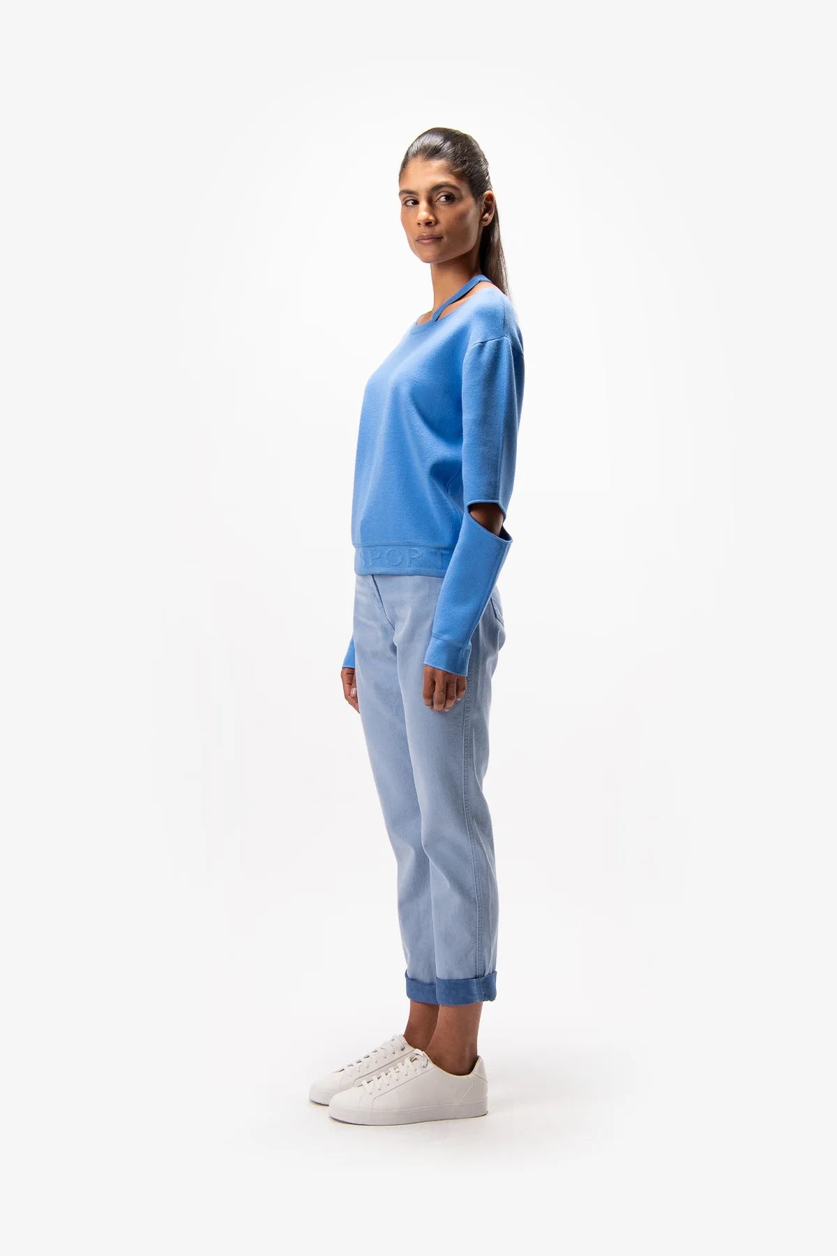 Jeans with Double Lapal Hem