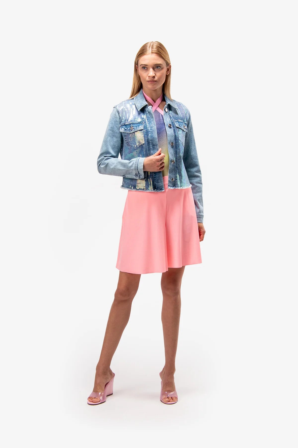 Denim Jacket with Shirt Collar