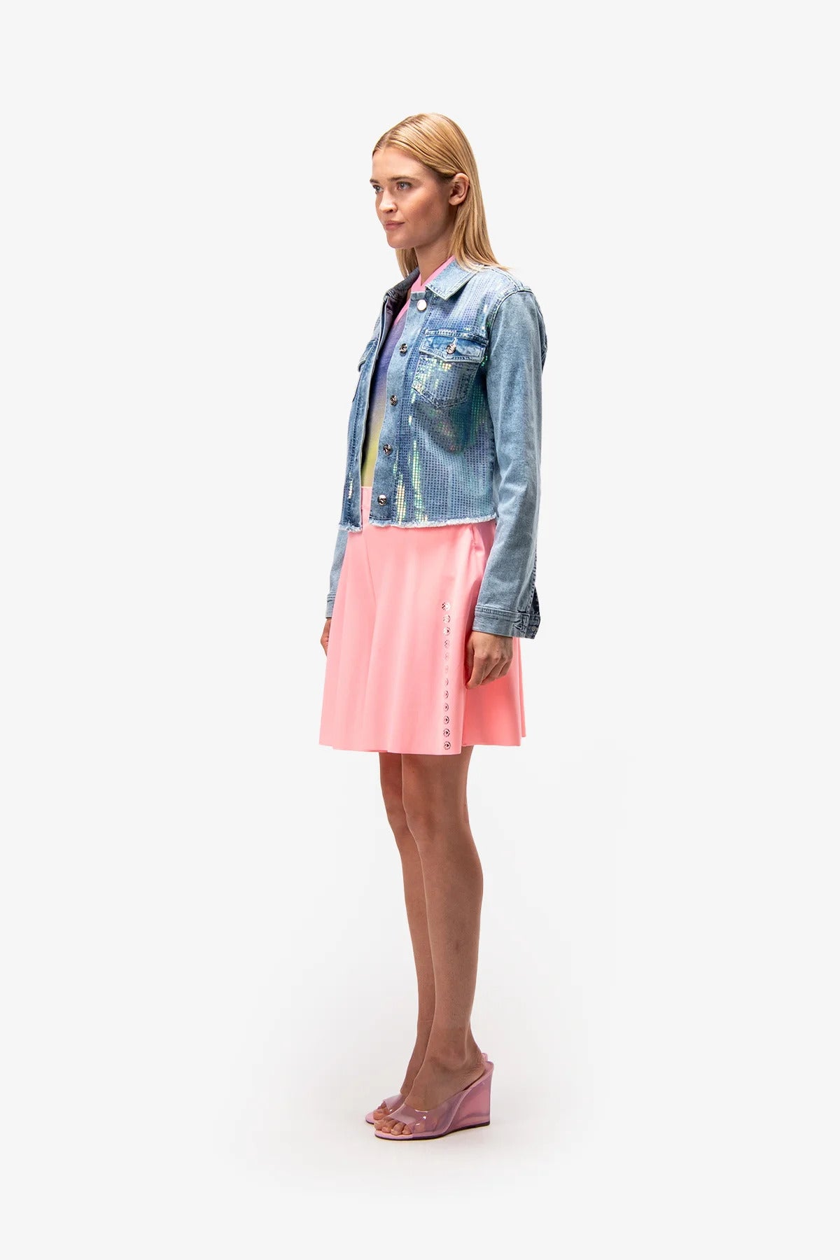 Denim Jacket with Shirt Collar