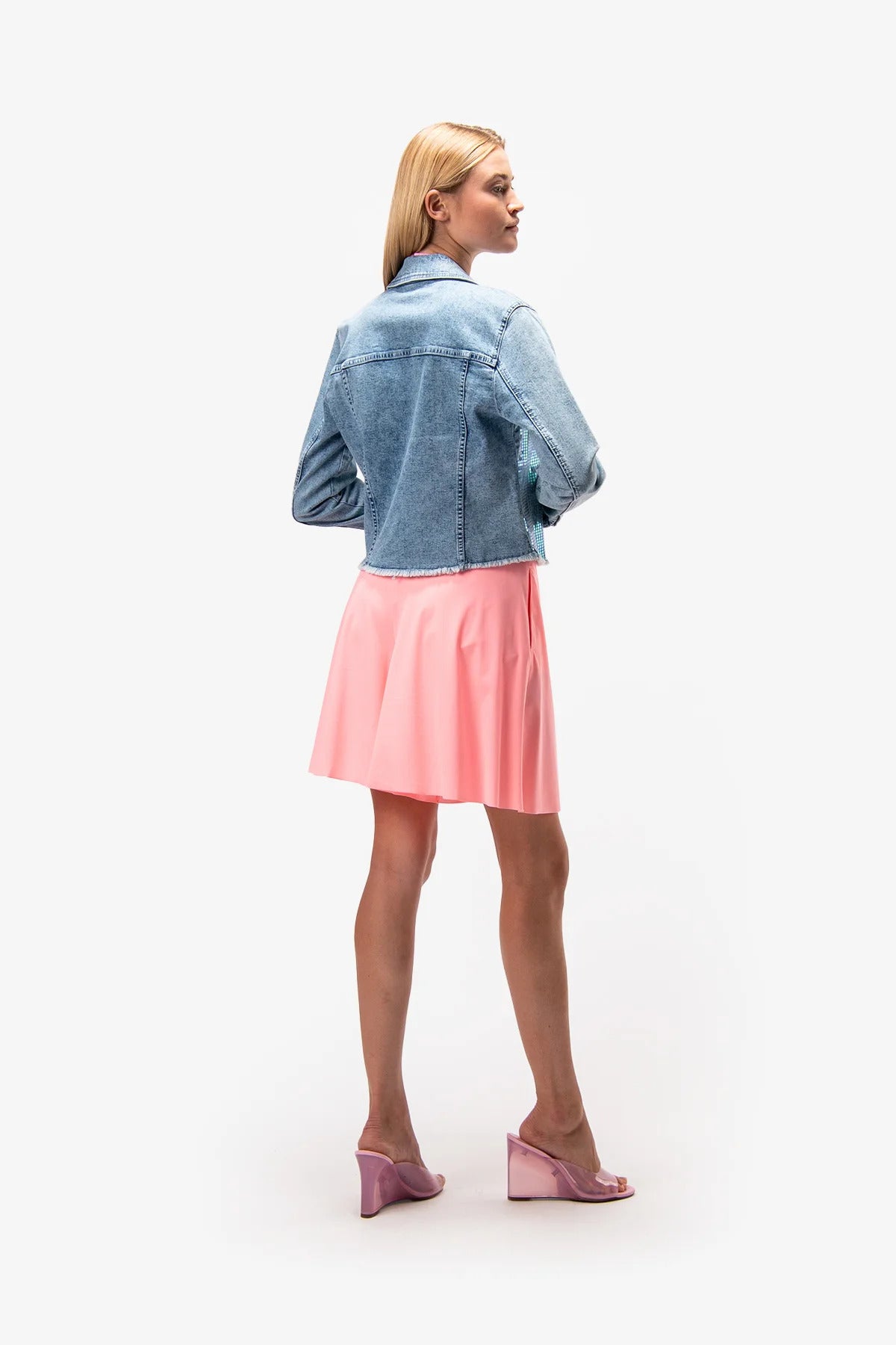 Denim Jacket with Shirt Collar