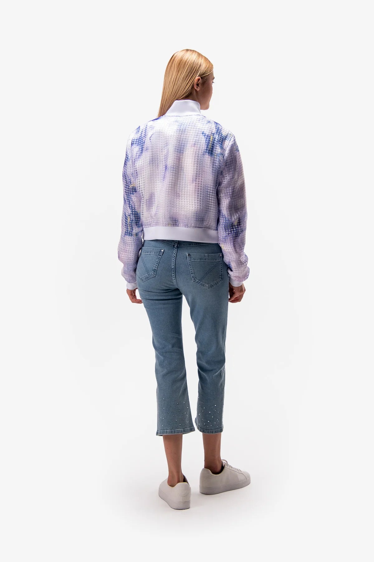 Printed Jacket with Stand-up Collar