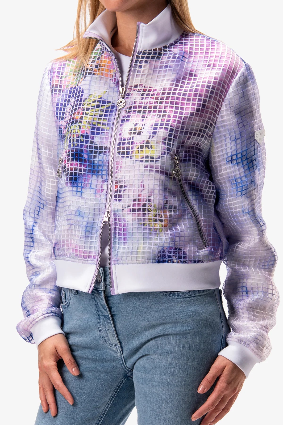 Printed Jacket with Stand-up Collar