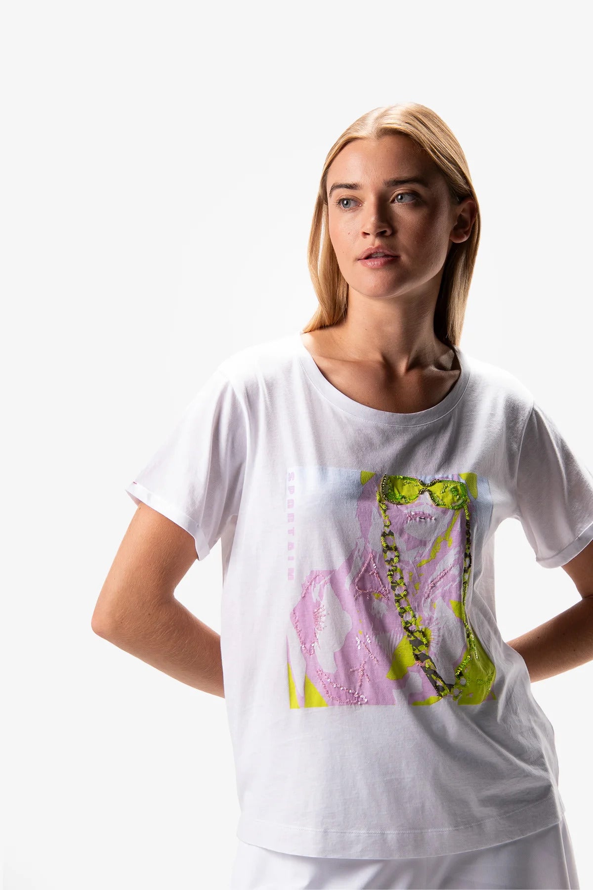 Printed T-shirt with Sequins