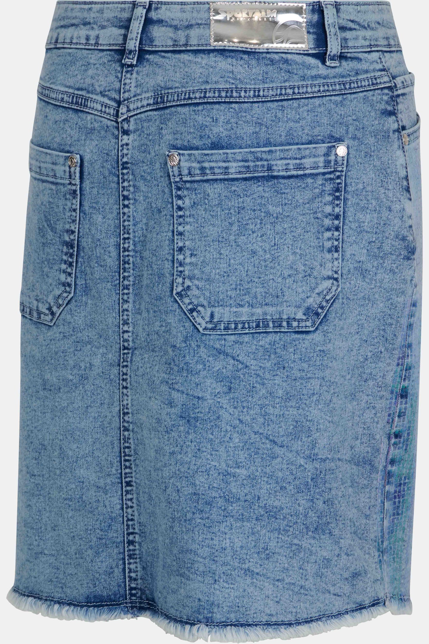 Denim Skirt with Foil Print
