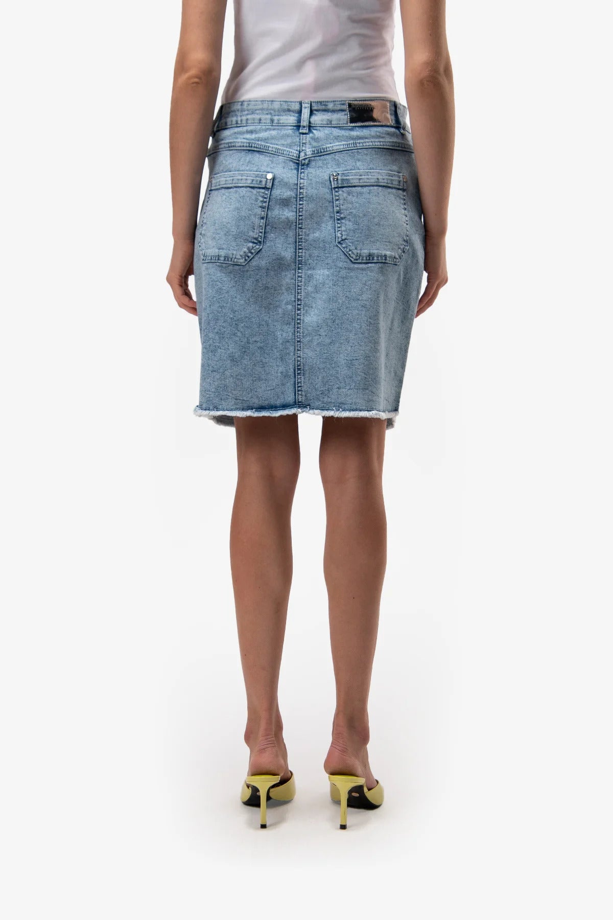 Denim Skirt with Foil Print