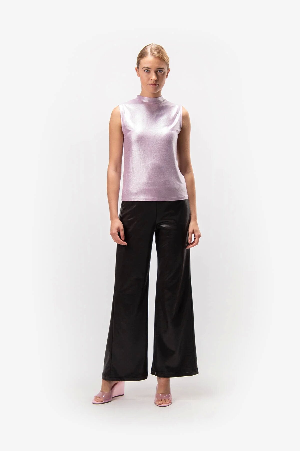 Wide Trousers with Shine
