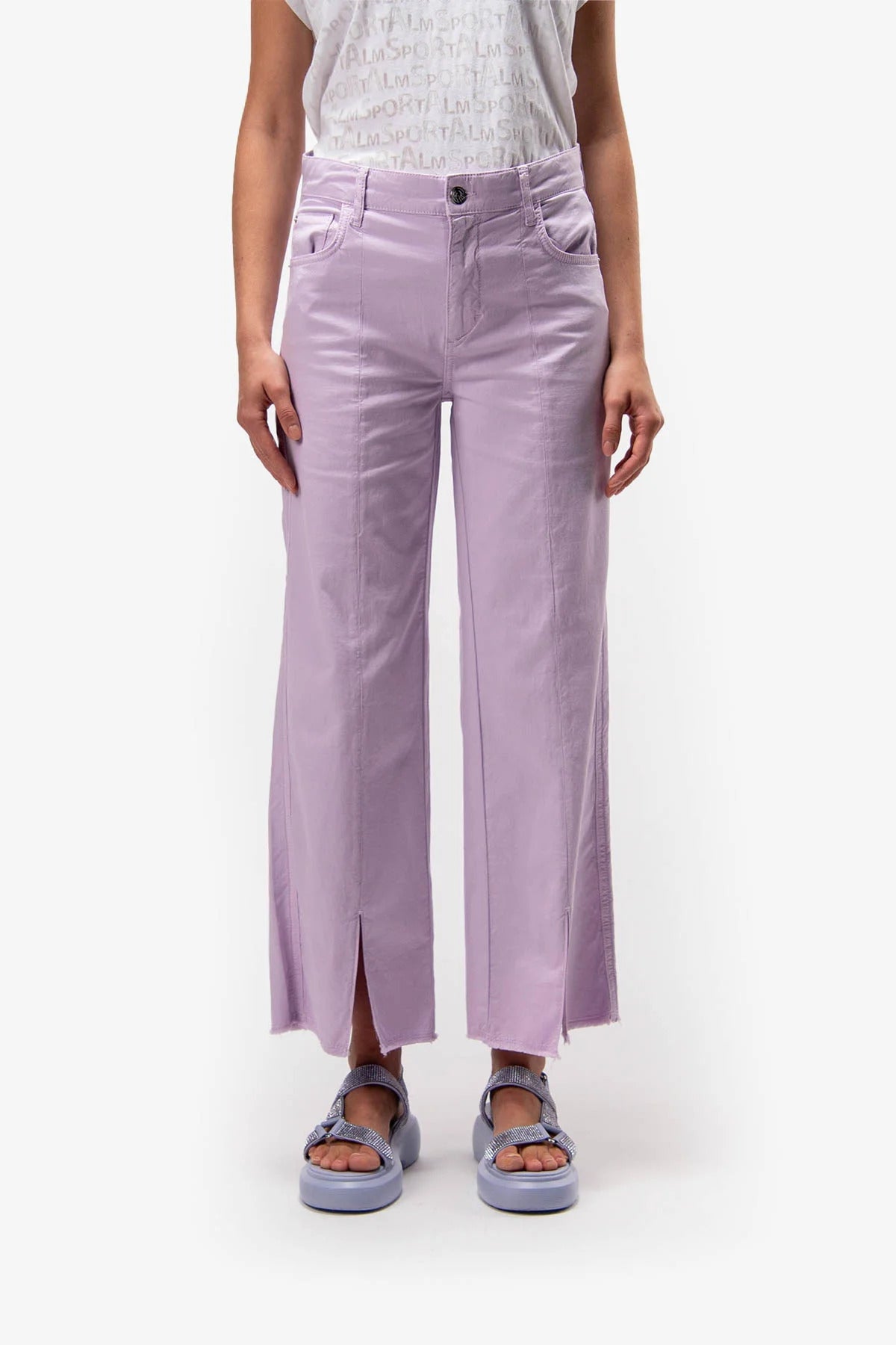 Wide Leg Jeans with Slit