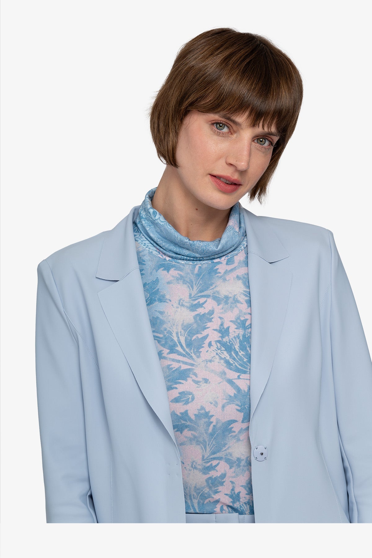 Long Blazer with Lapel Collar