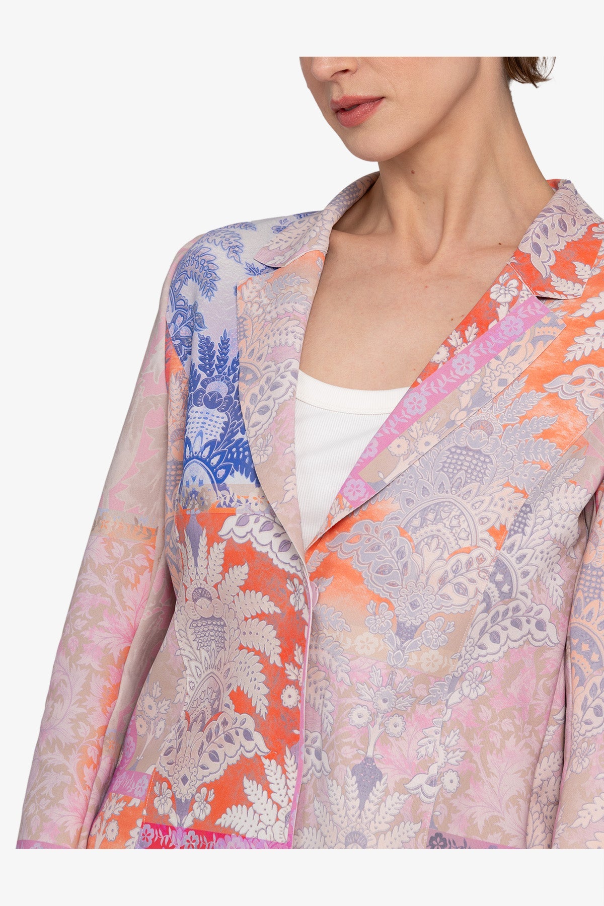 Long Blazer with Lapel Collar