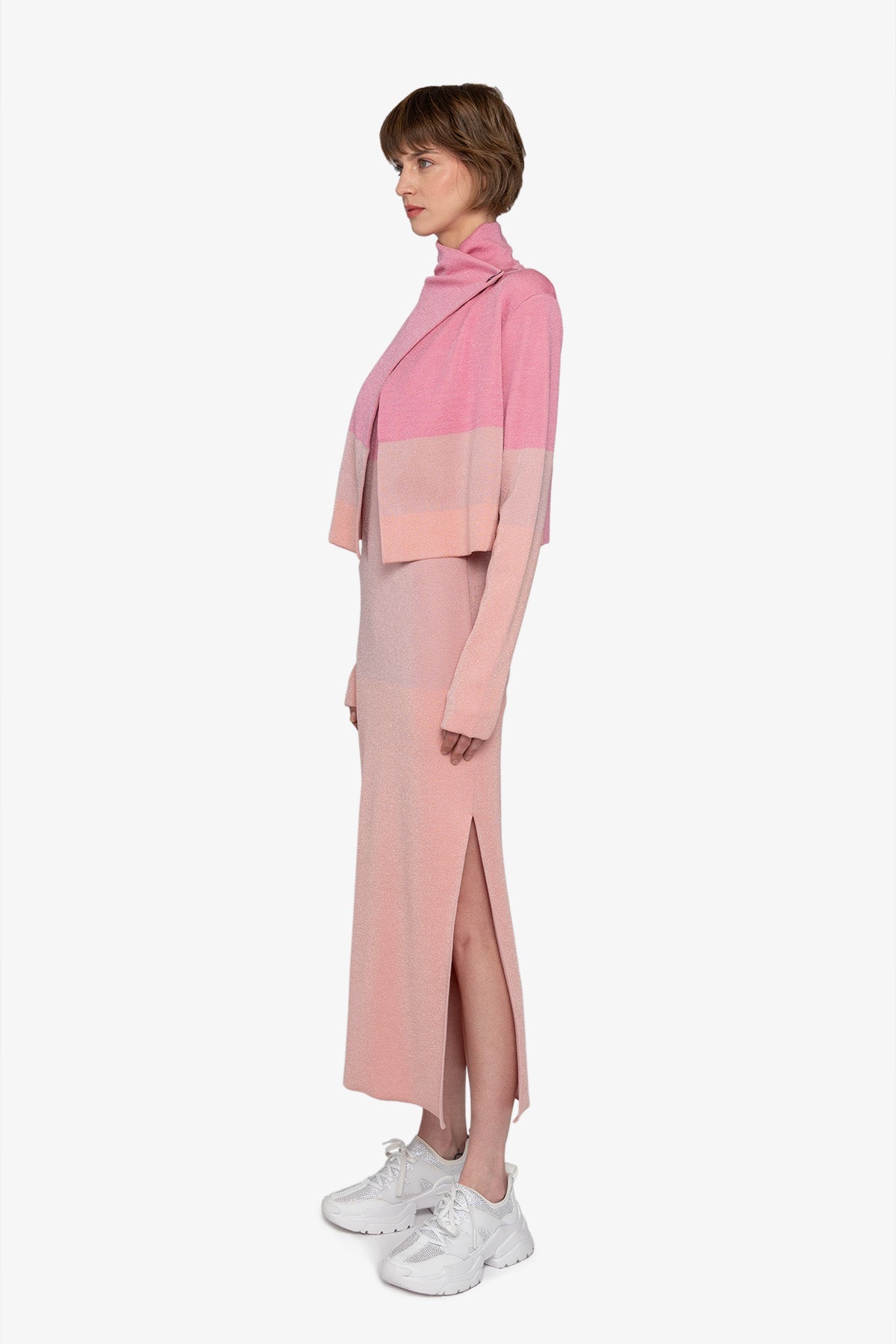 Cardigan with Stand-up Collar