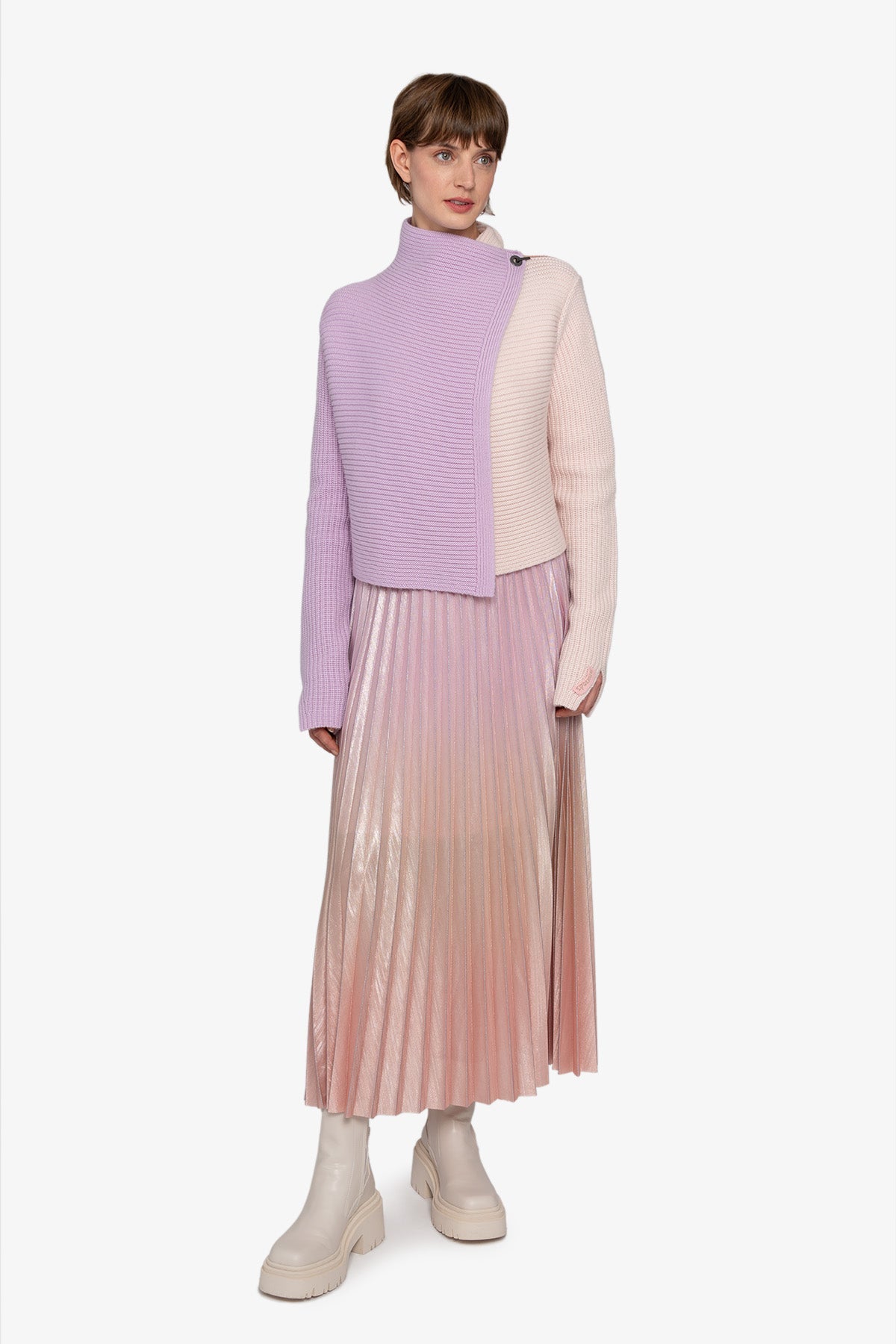 Cardigan with Stand-up Collar