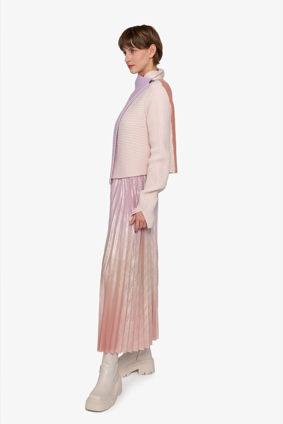 Cardigan with Stand-up Collar