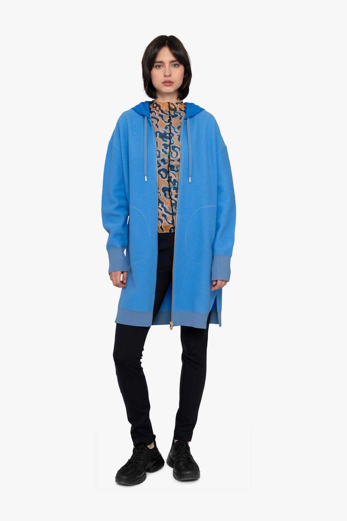 Knitted Coat with Hood