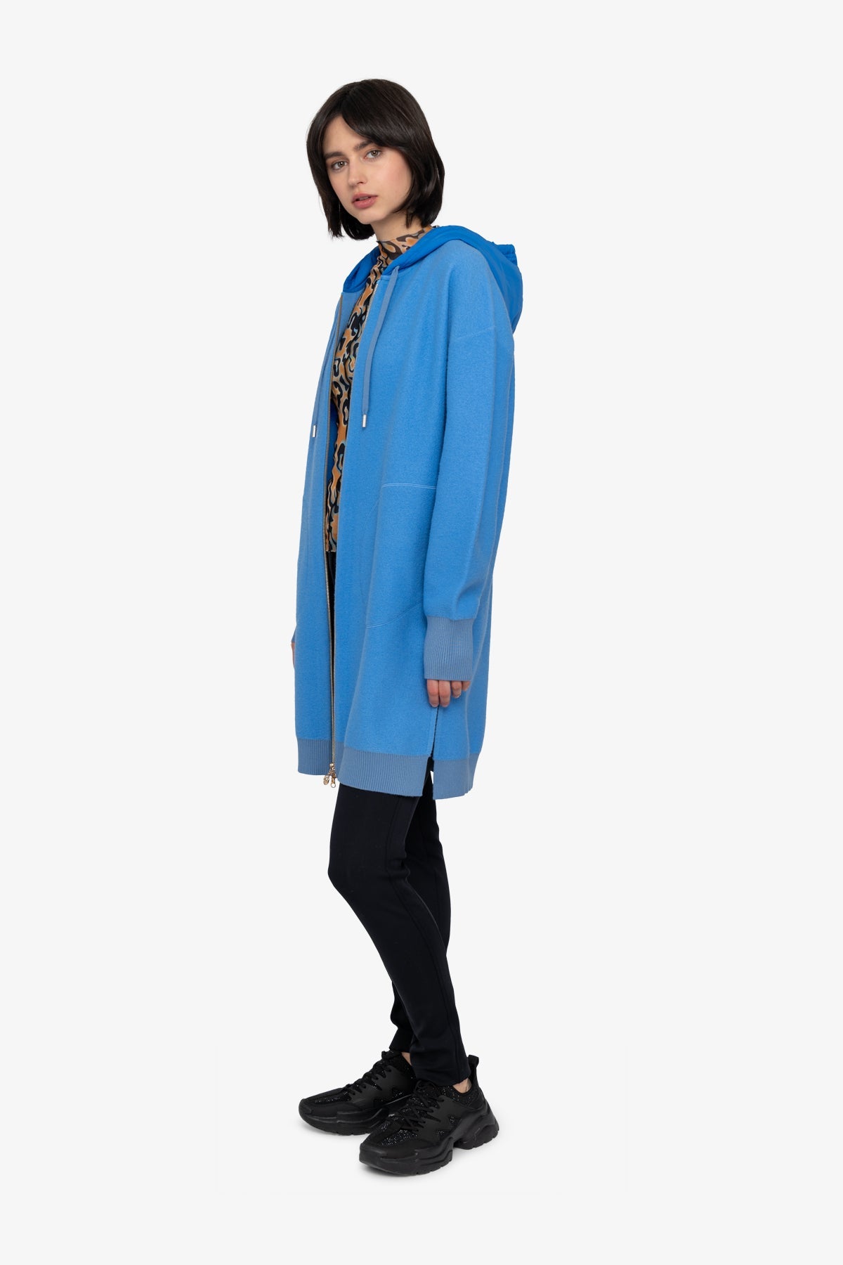 Knitted Coat with Hood