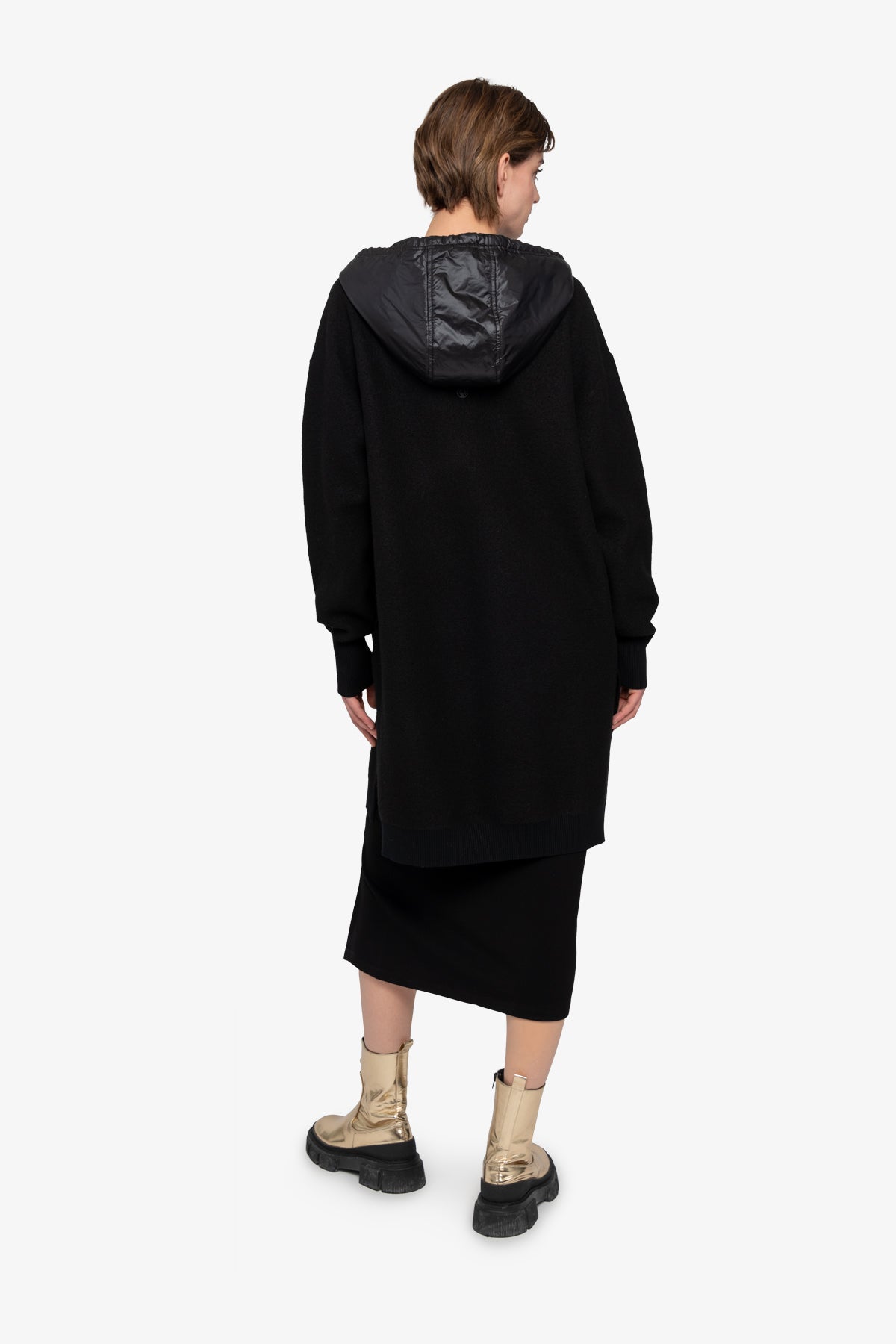 Knitted Coat with Hood
