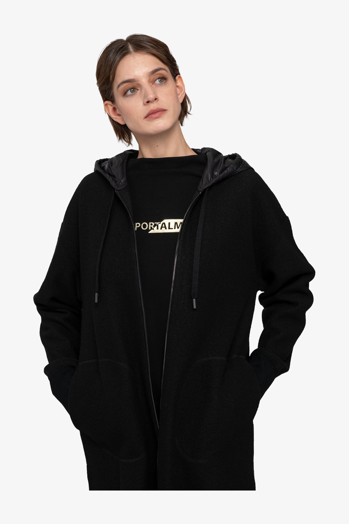 Knitted Coat with Hood