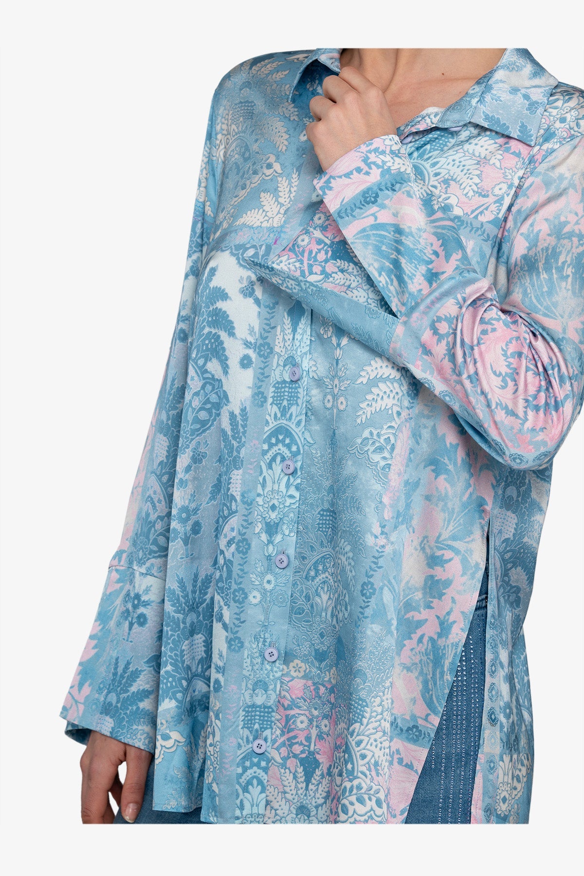 Blouse with Shirt Collar