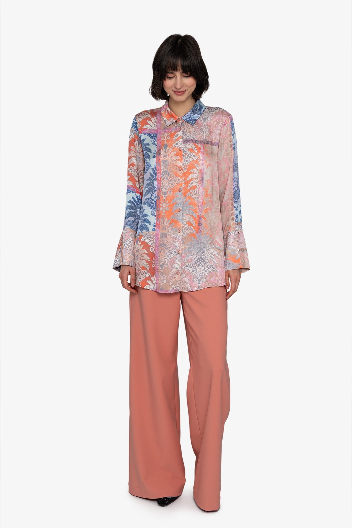 Blouse with Shirt Collar