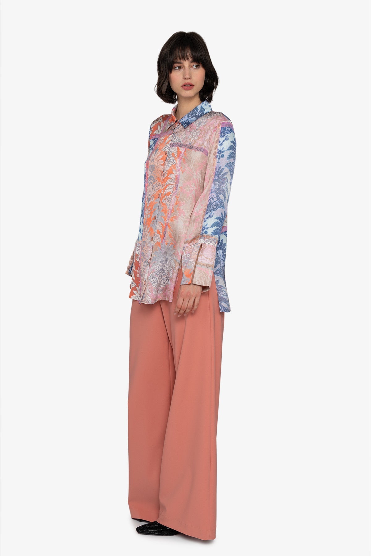 Blouse with Shirt Collar