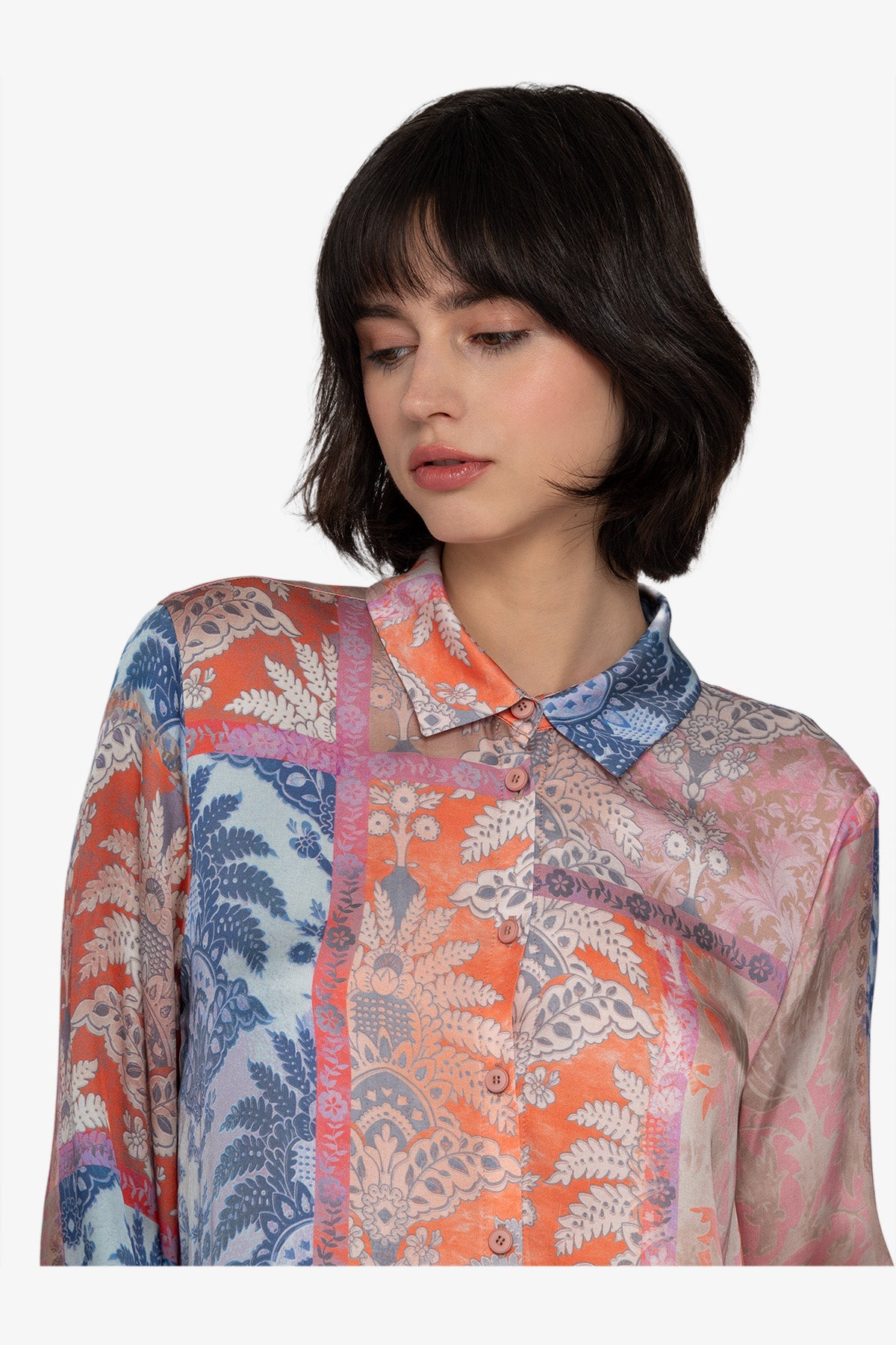 Blouse with Shirt Collar