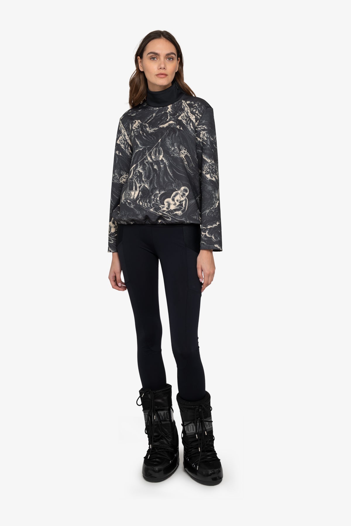 Sweatshirt with Stand-up Collar