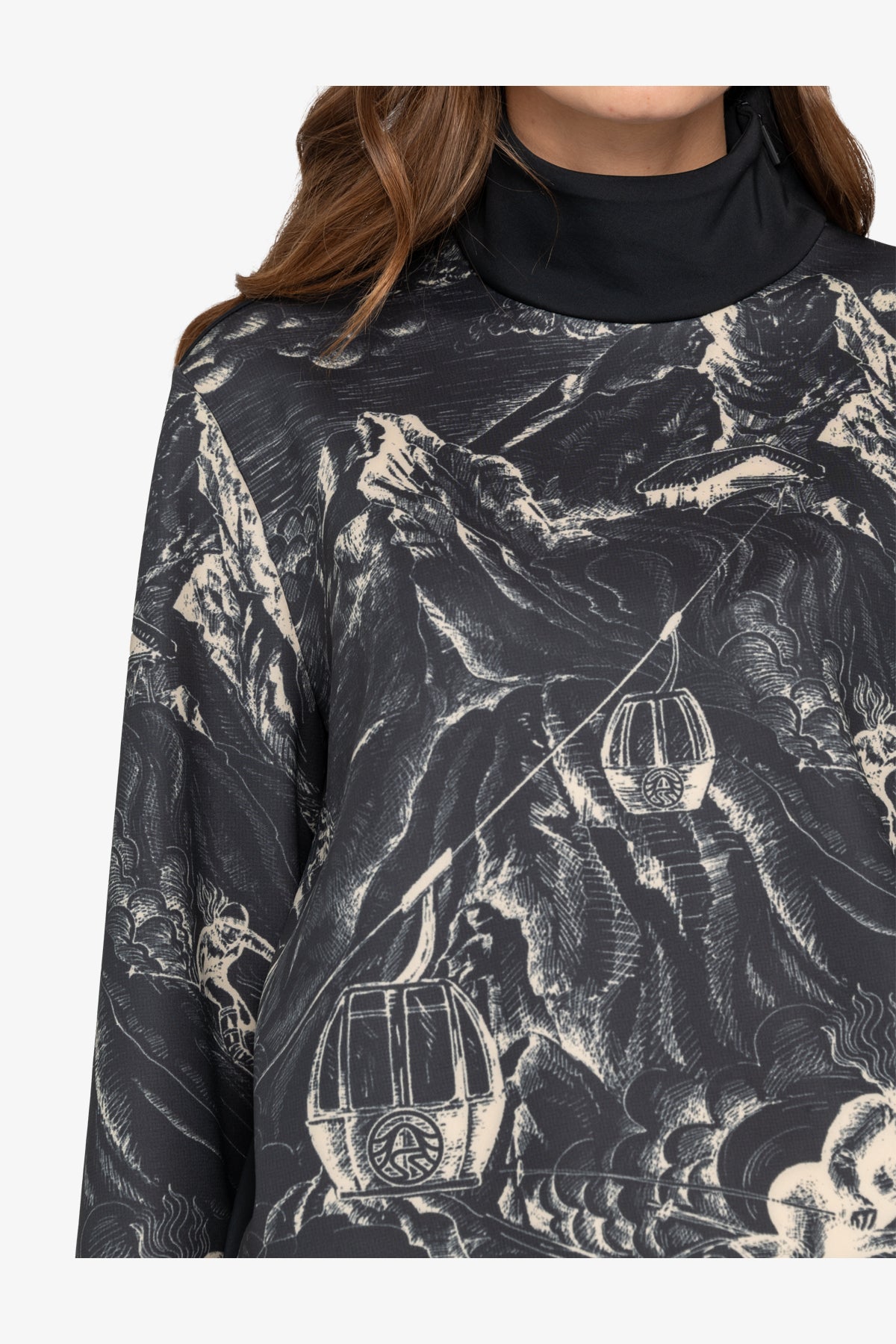 Sweatshirt with Stand-up Collar