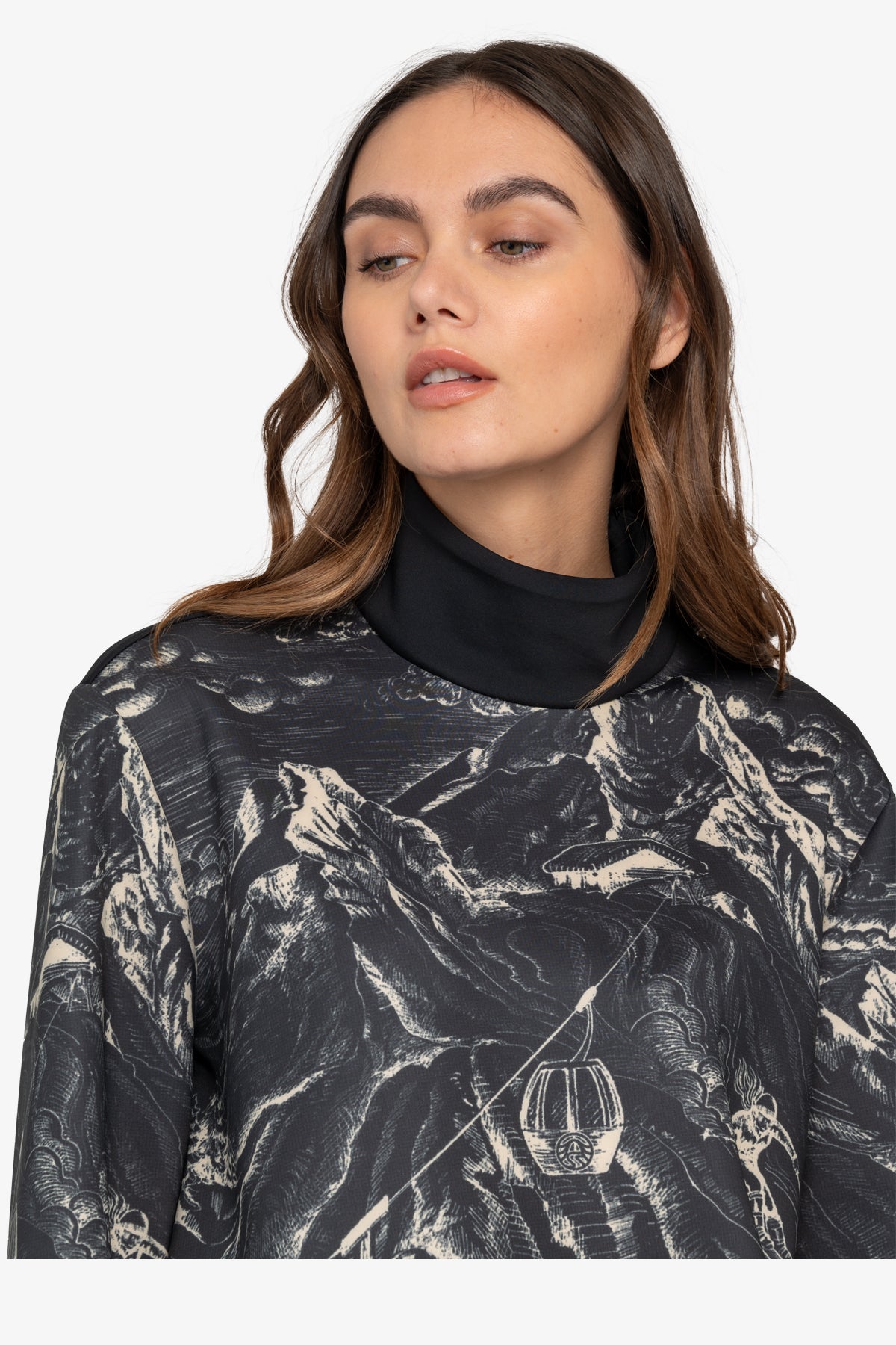 Sweatshirt with Stand-up Collar