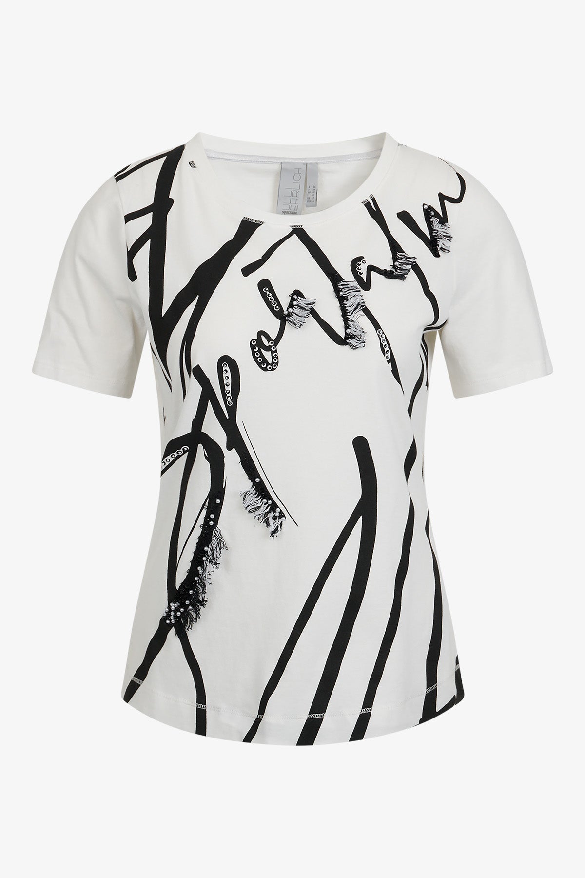 Shirt with ¾ Sleeves and Round Neckline