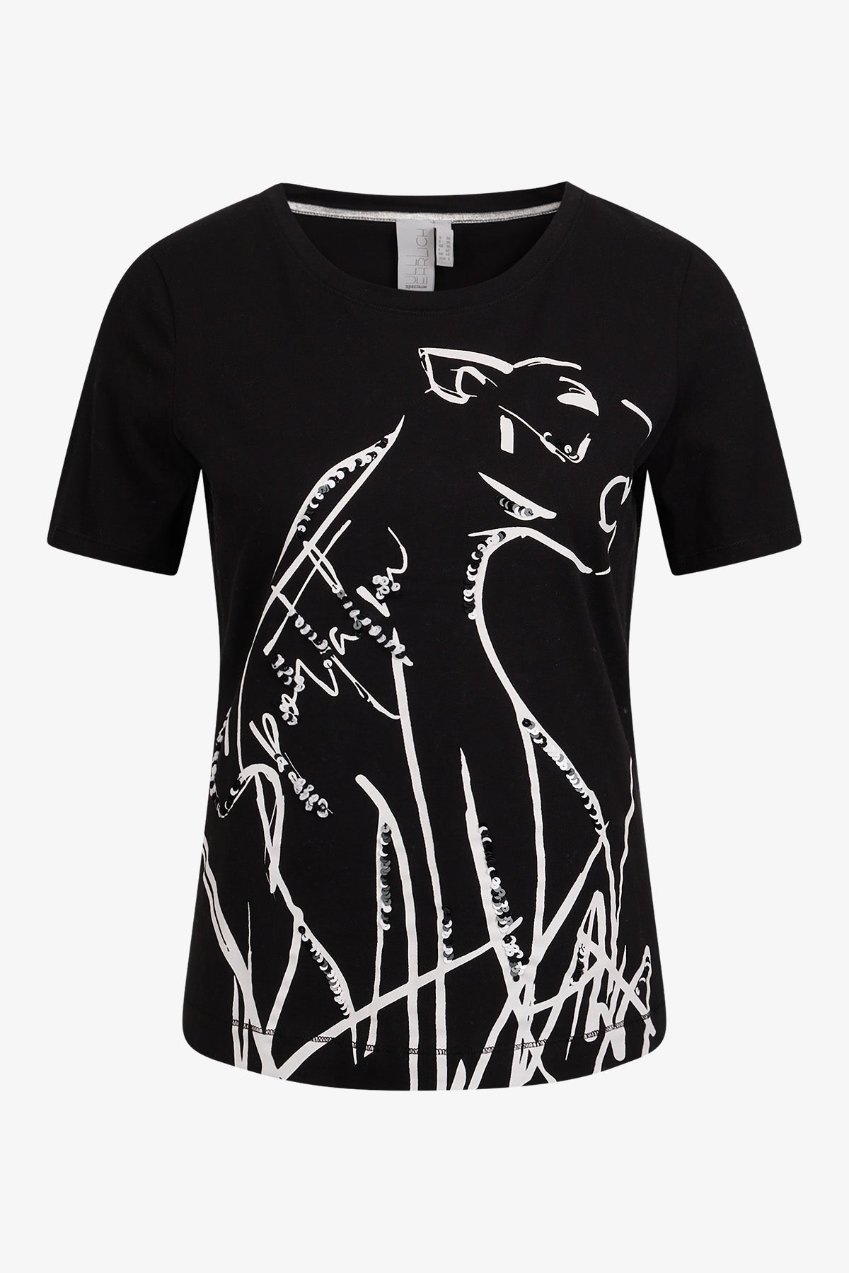 Shirt with ¾ Sleeves and Round Neckline