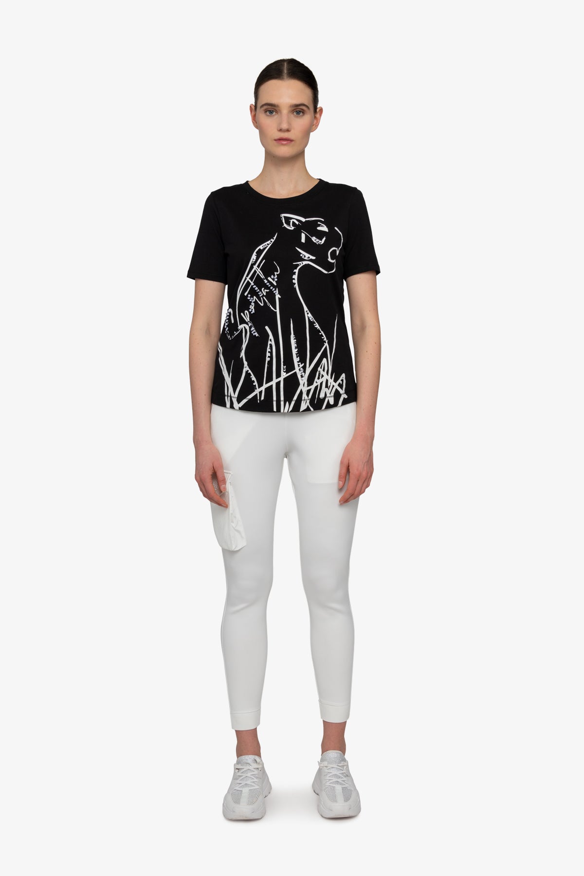 Shirt with ¾ Sleeves and Round Neckline