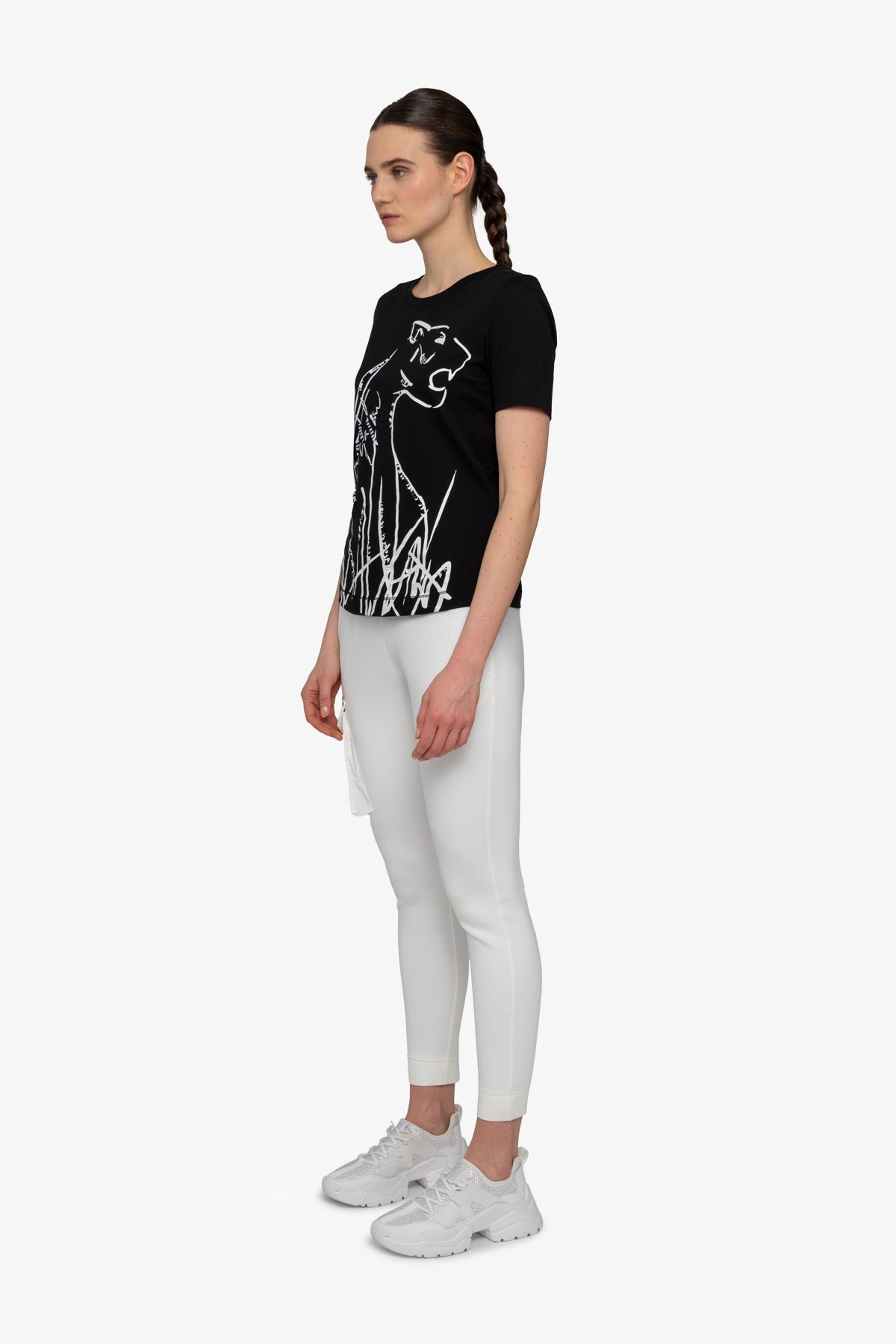 Shirt with ¾ Sleeves and Round Neckline