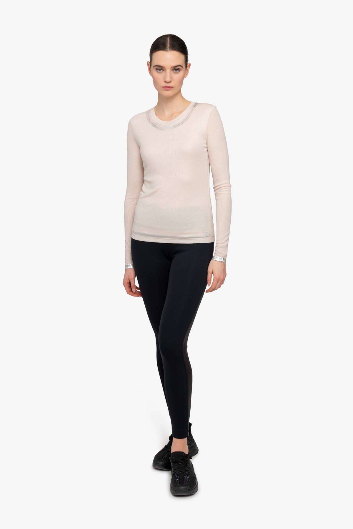 Long-sleeved Shirt with Round Neckline