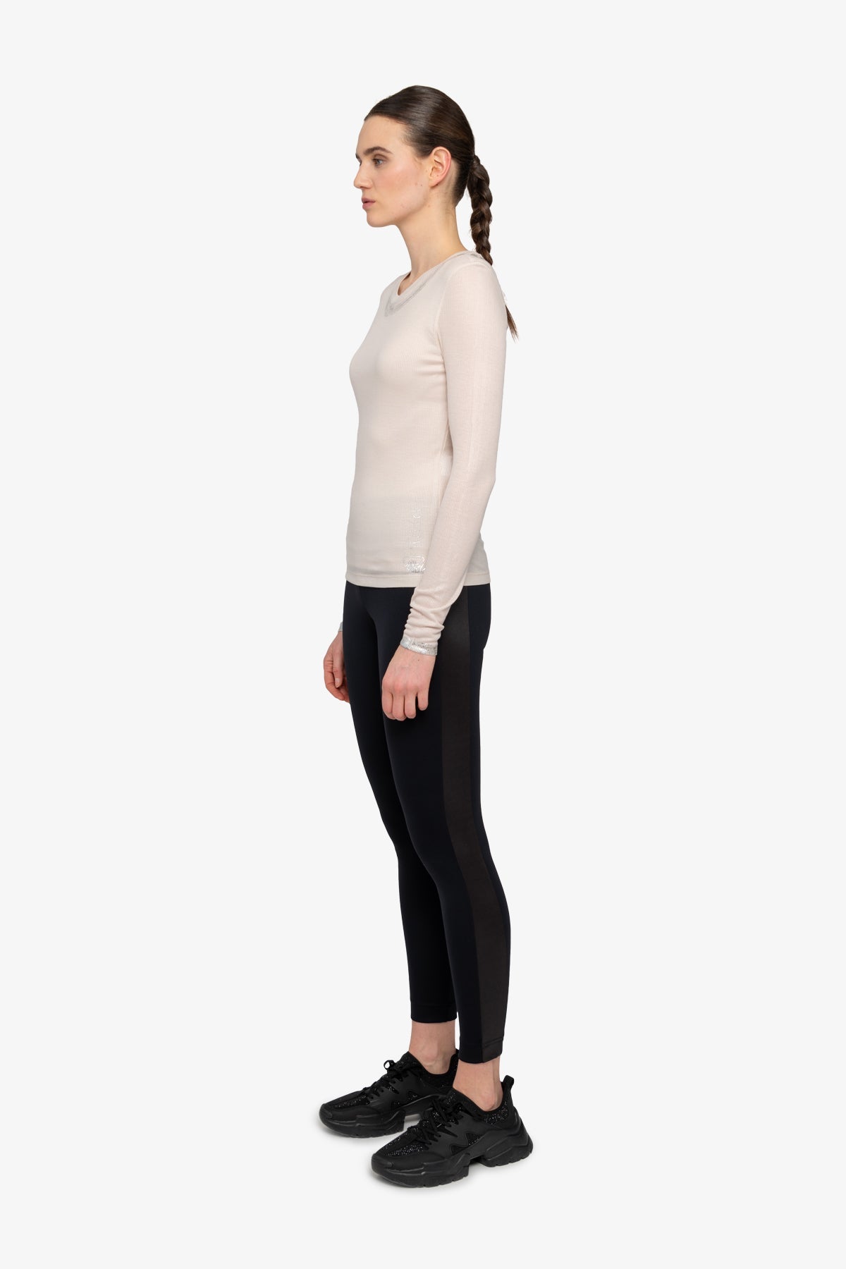 Long-sleeved Shirt with Round Neckline