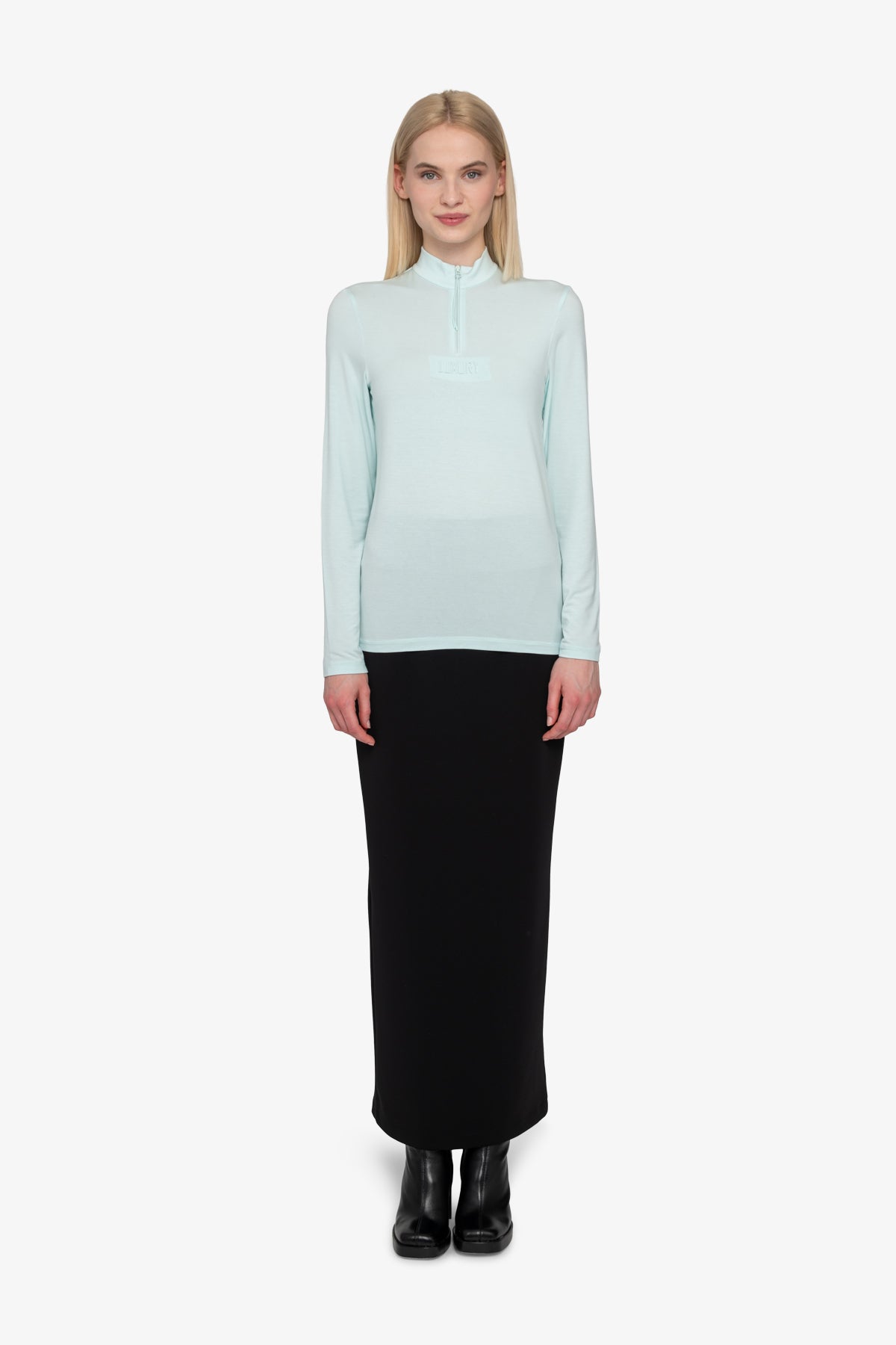 Long Sleeve Shirt with Stand-up Collar