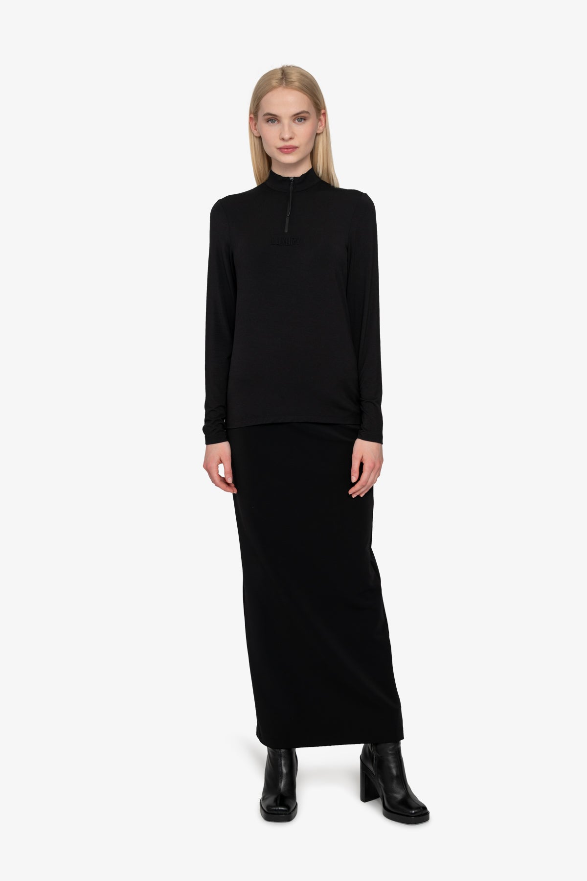 Long Sleeve Shirt with Stand-up Collar