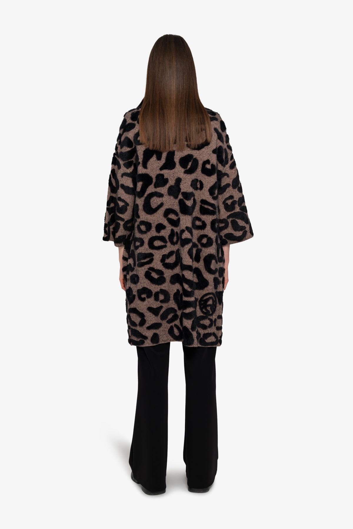 Knitted Coat with Stand-up Collar