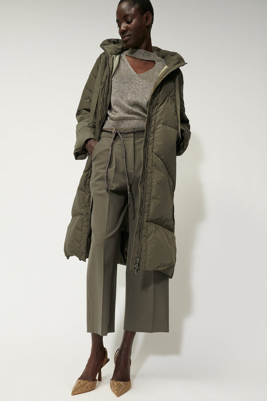 V形鏤空高領套頭衫