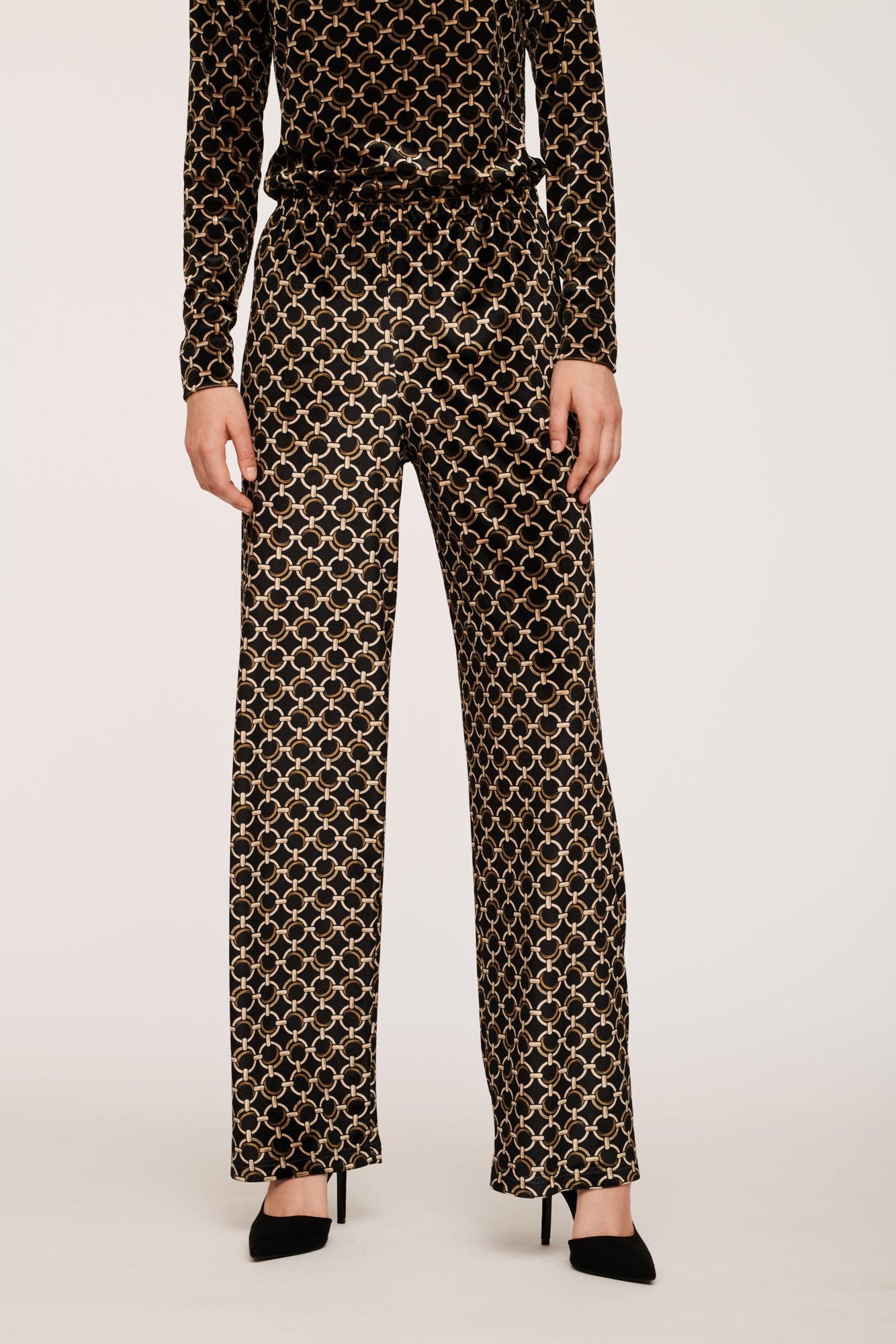 The Chain Printed Velvet Trousers