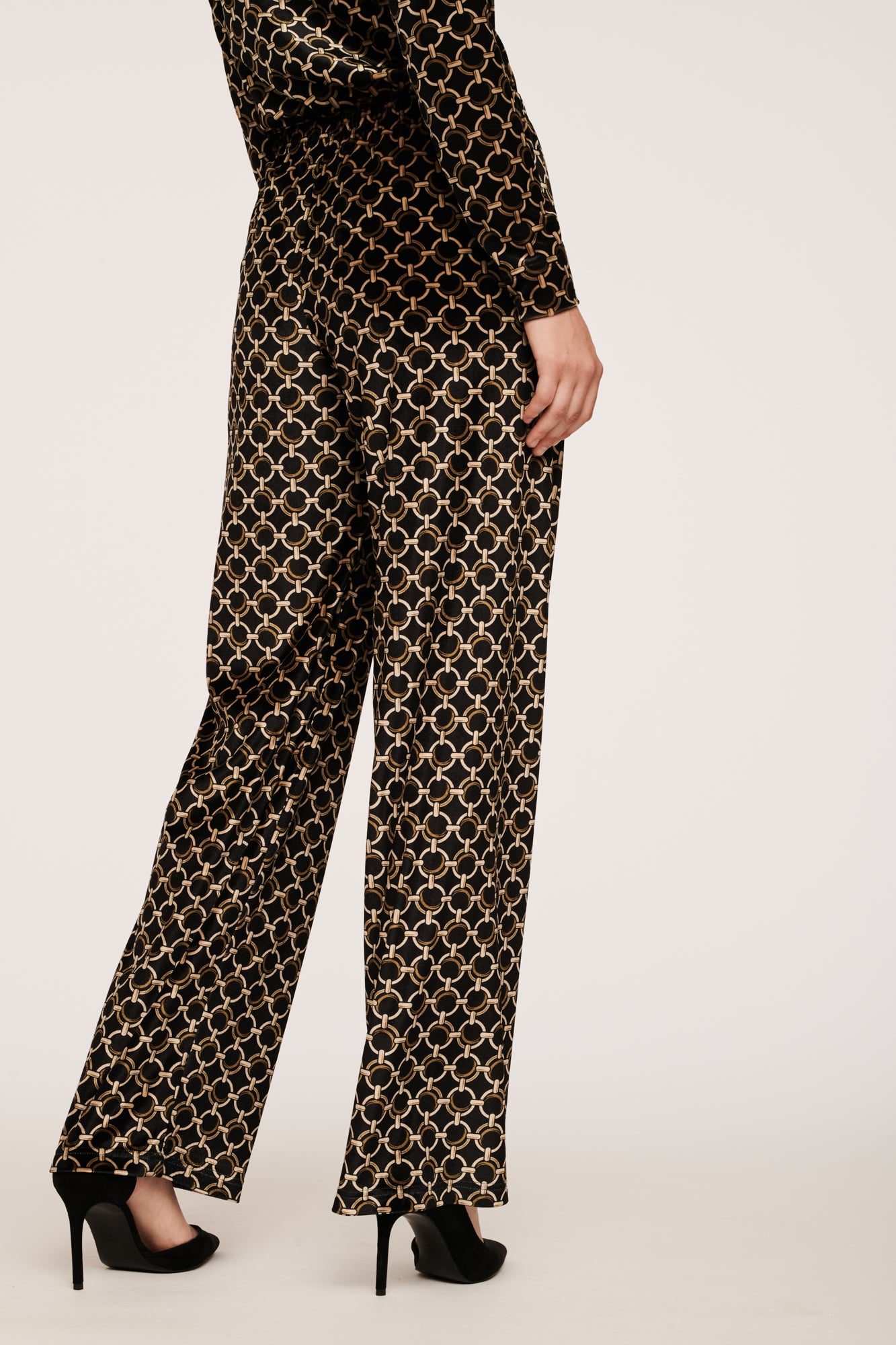 The Chain Printed Velvet Trousers