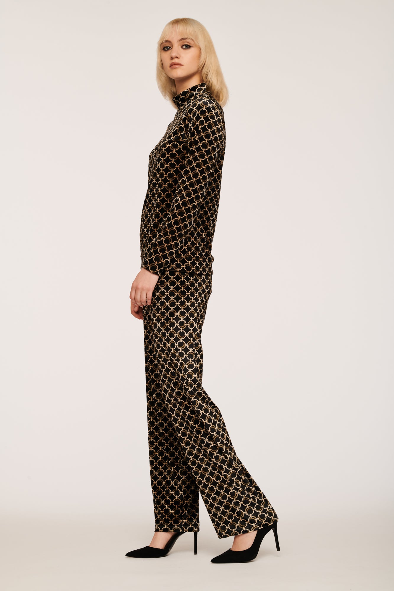 The Chain Printed Velvet Trousers