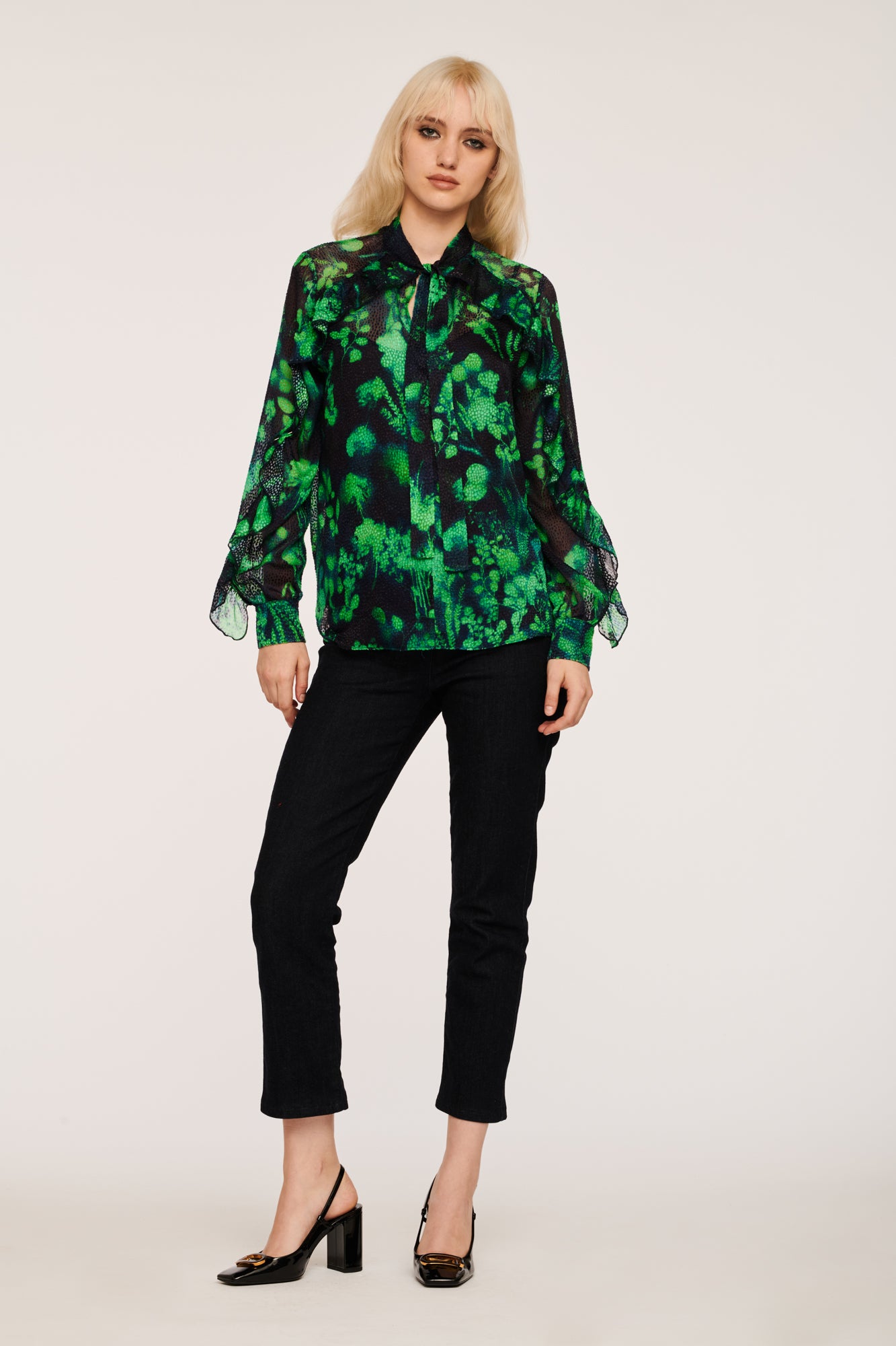 Printed Shirt with Falbala