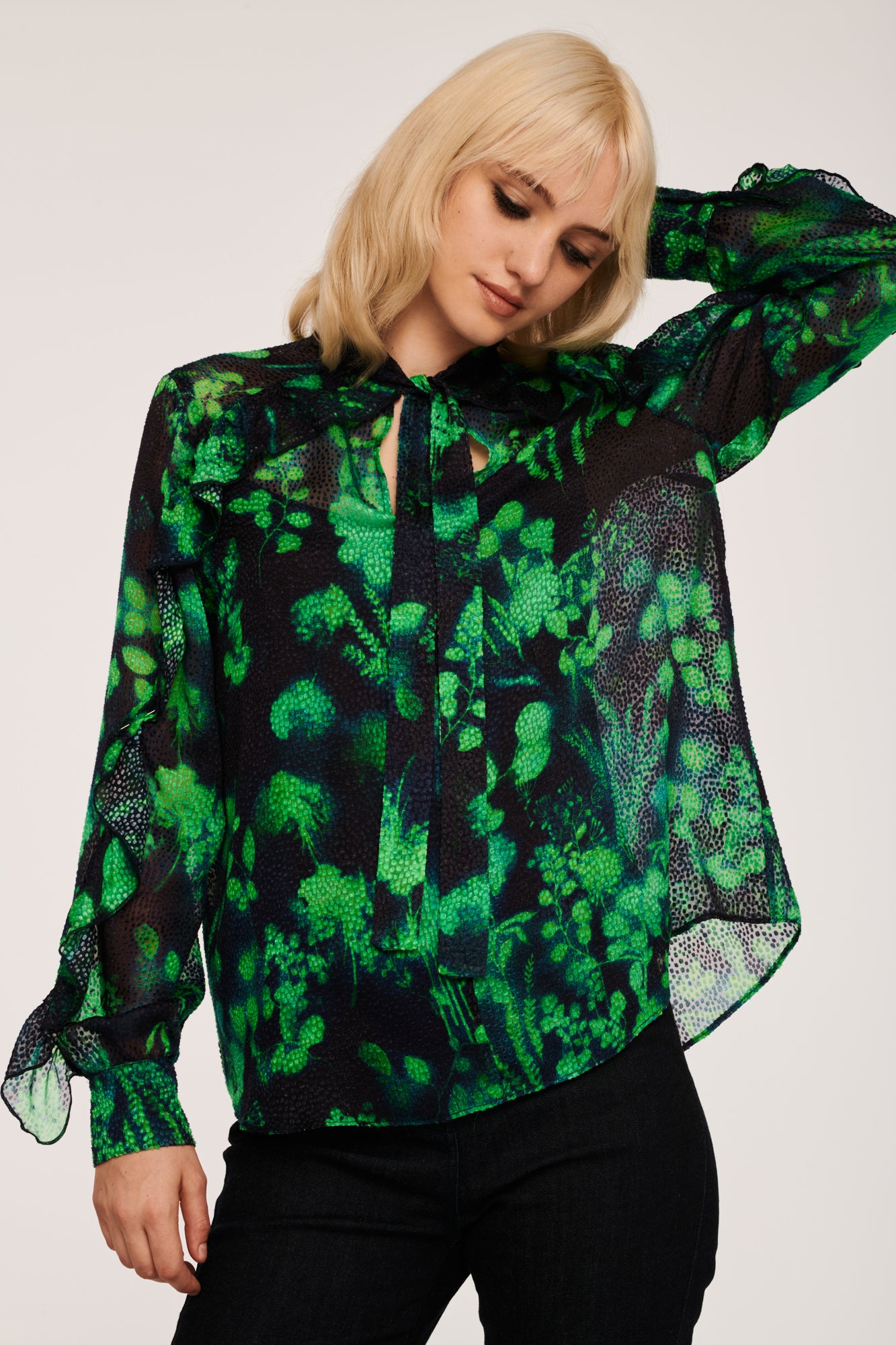Printed Shirt with Falbala